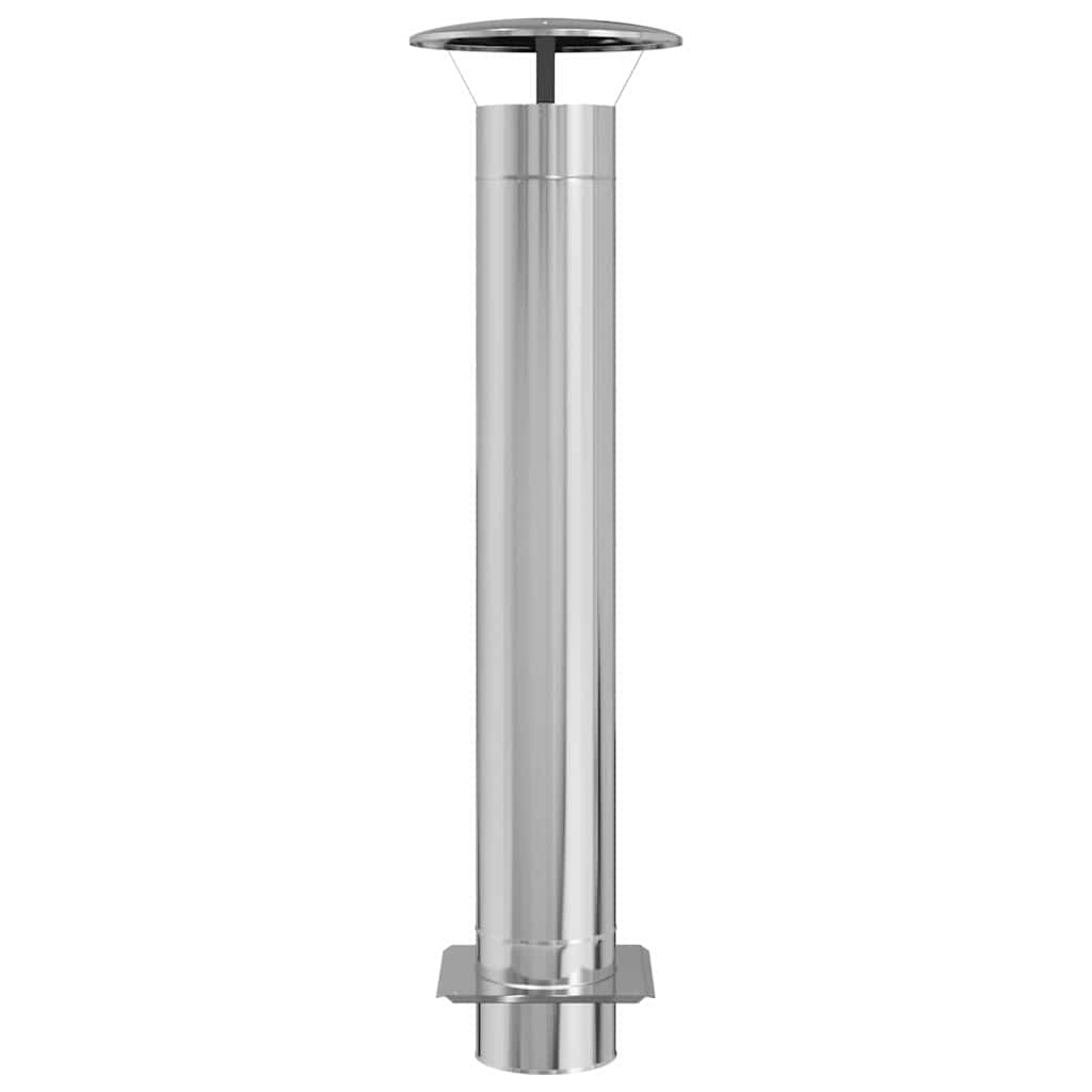 Estensione Camino Argento 35 x 35 x 132 cm Acciaio inox