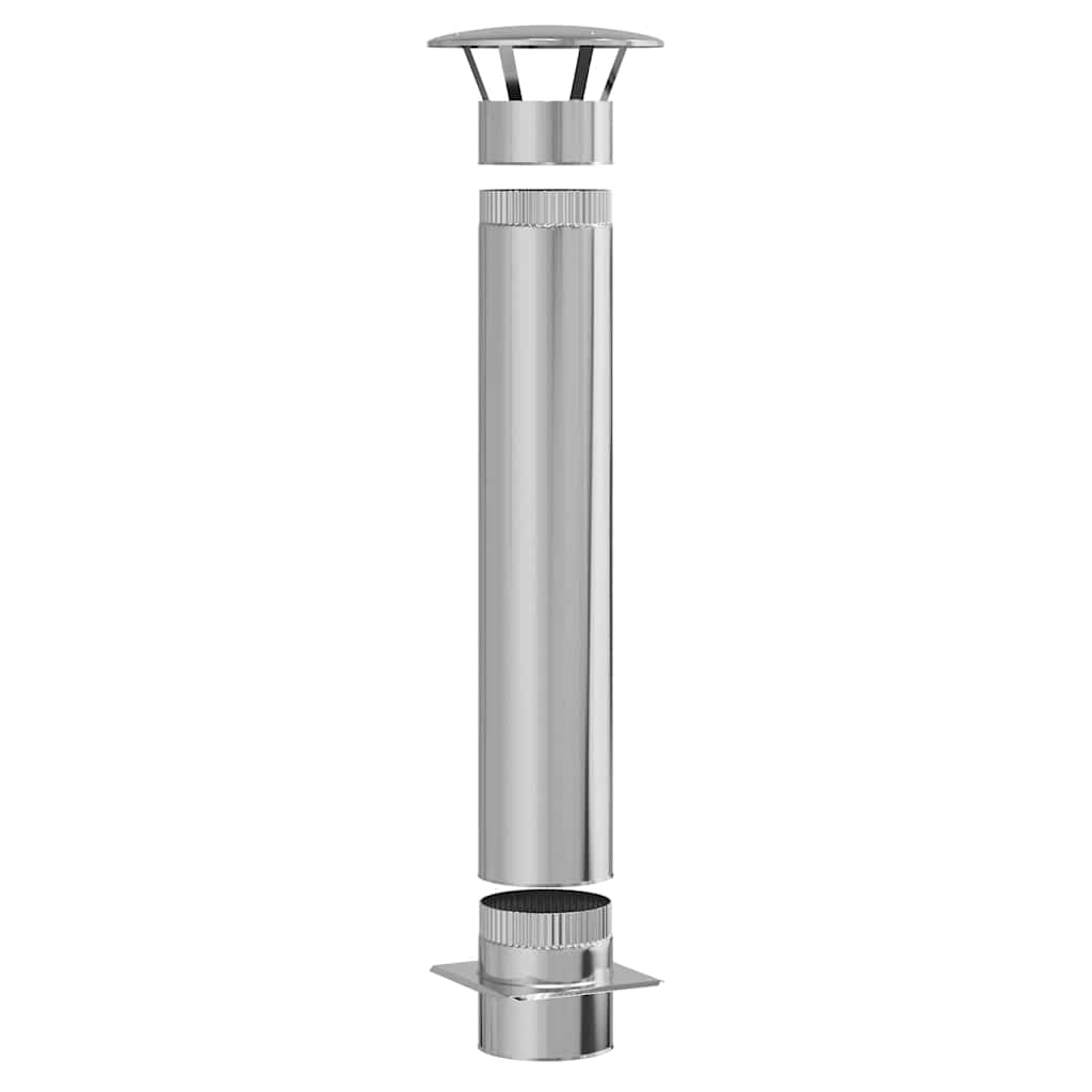 Estensione Camino Argento 35 x 35 x 132 cm Acciaio inox