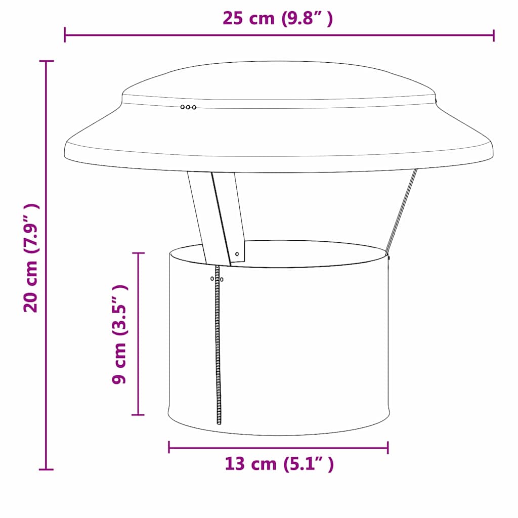 Copertura per Camino Argento 25 x 25 x 20 cm Acciaio Inox