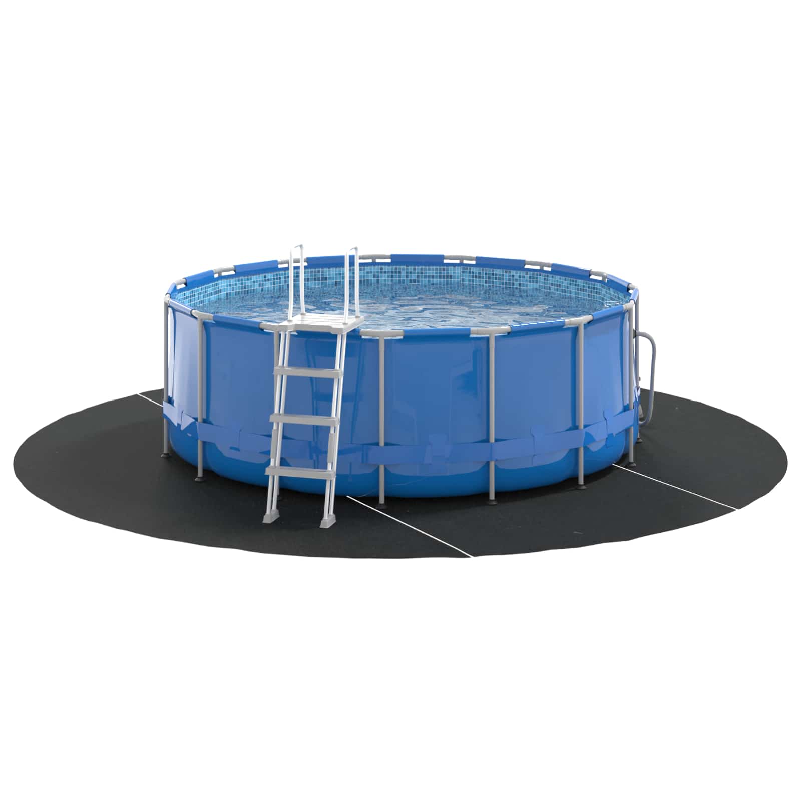 Telo per Fondo Piscina Ø 306 cm (1 mm) Rotondo Nero