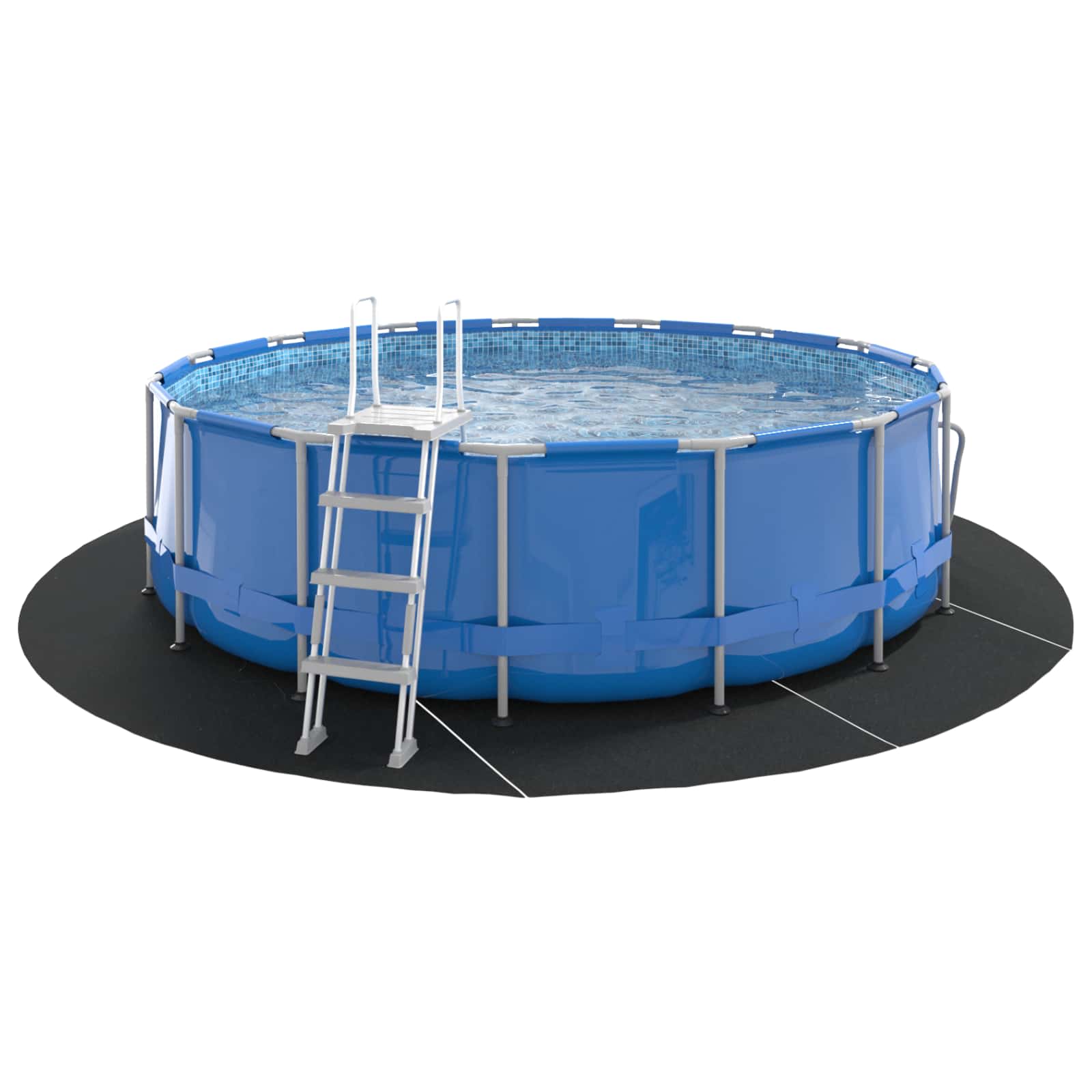 Telo per Fondo Piscina Ø 458 cm (1 mm) Rotondo Nero