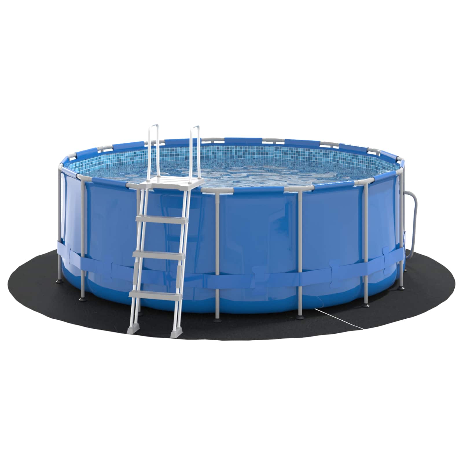 Telo per Fondo Piscina Ø 244 cm (2 mm) Rotondo Nero