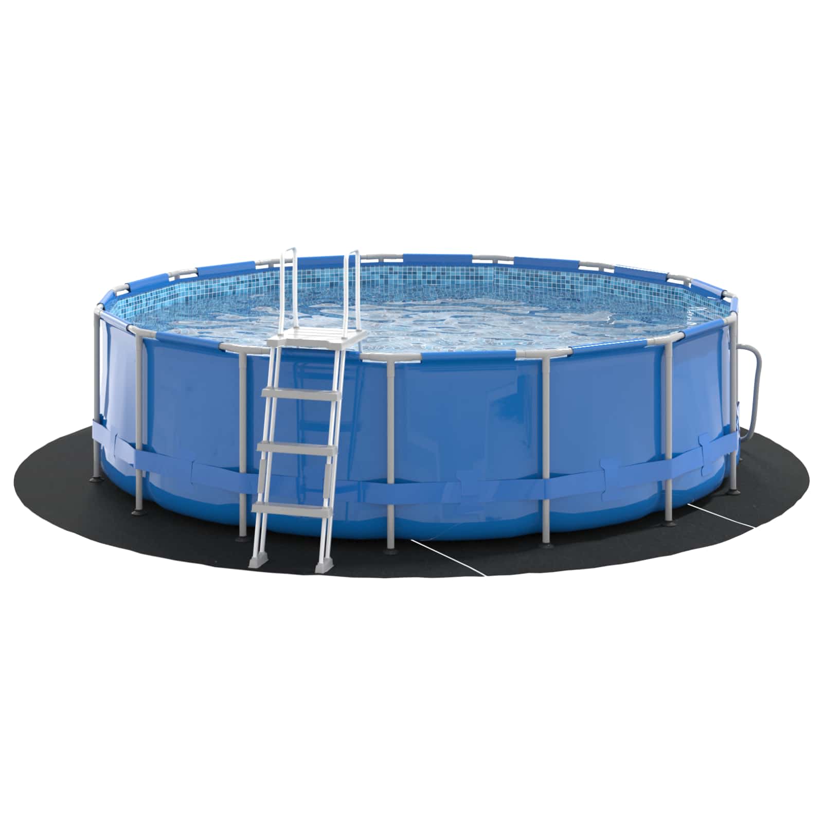 Telo per Fondo Piscina Ø 366 cm (2 mm) Rotondo Nero