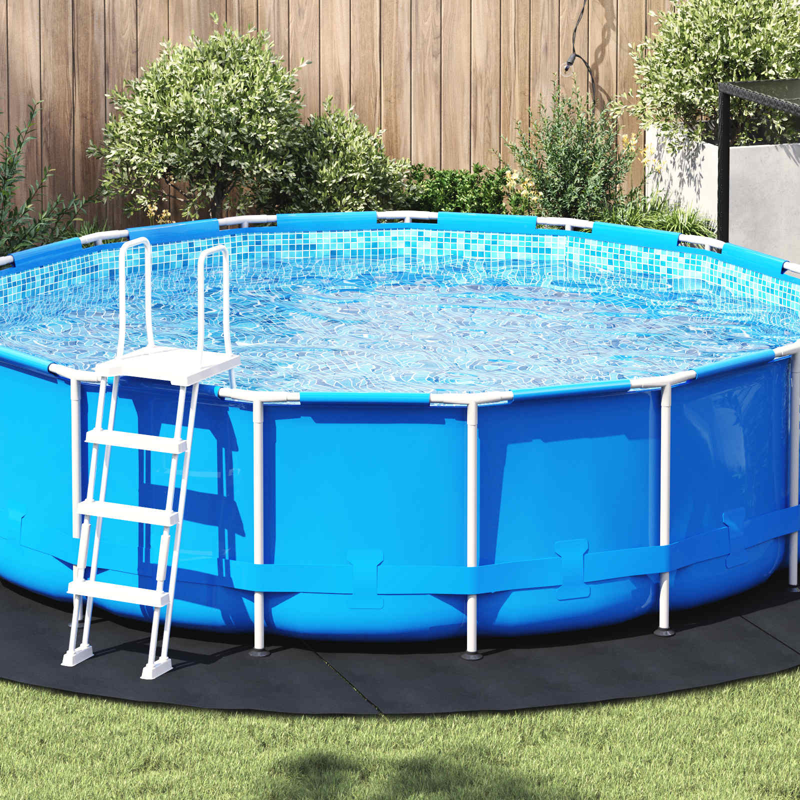 Telo per Fondo Piscina Ø 396 cm (2 mm) Rotondo Nero