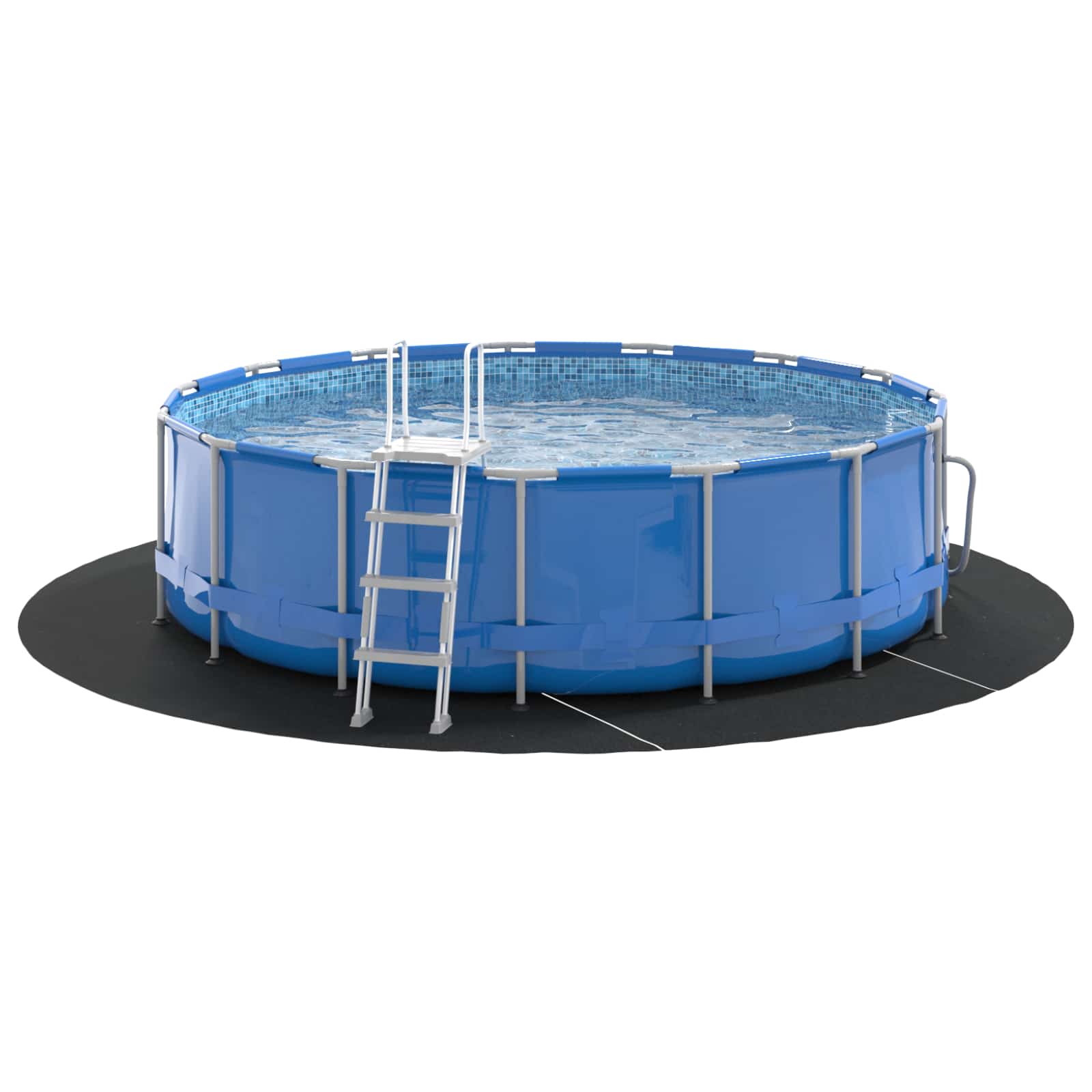 Telo per Fondo Piscina Ø 396 cm (2 mm) Rotondo Nero