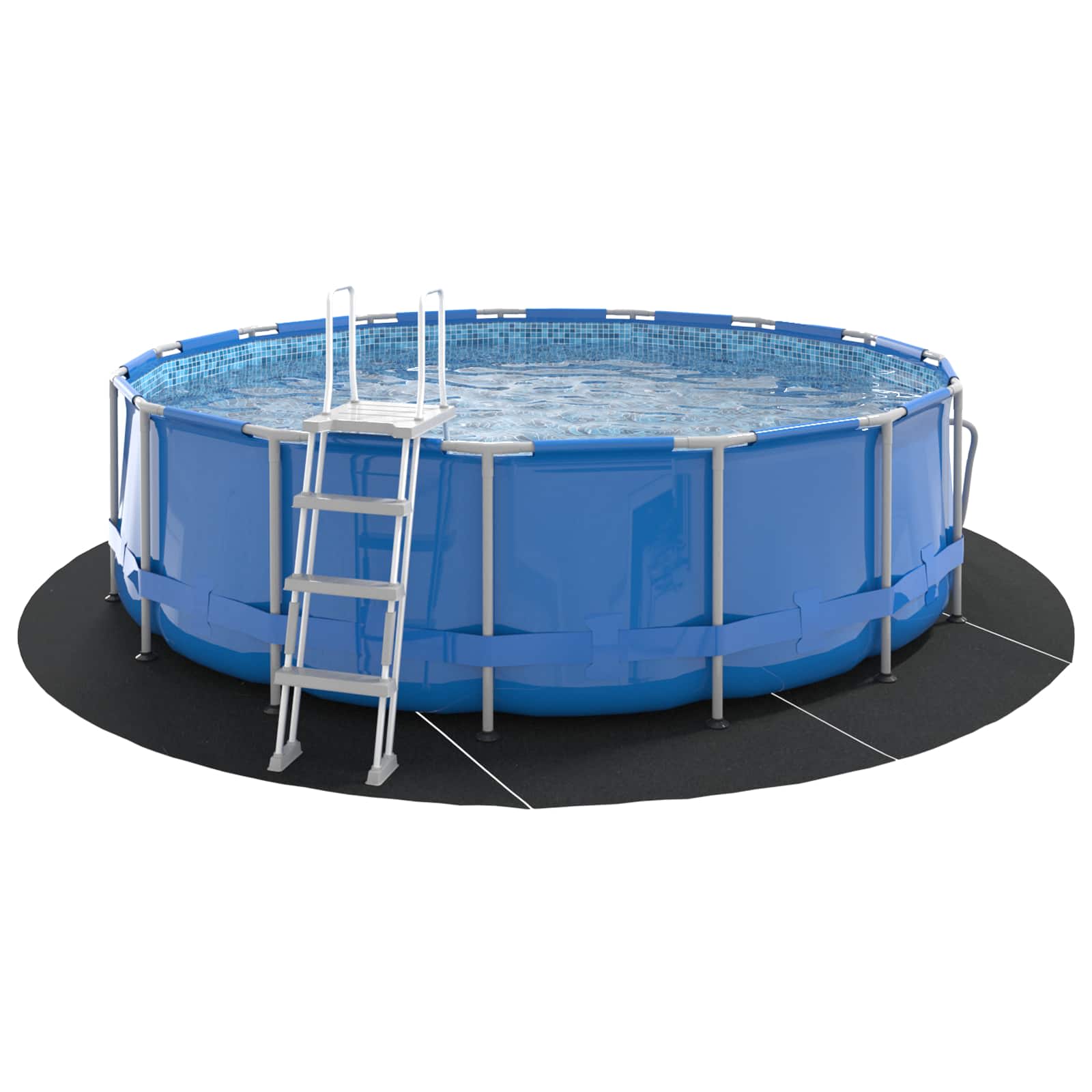 Telo per Fondo Piscina Ø 428 cm (2 mm) Rotondo Nero