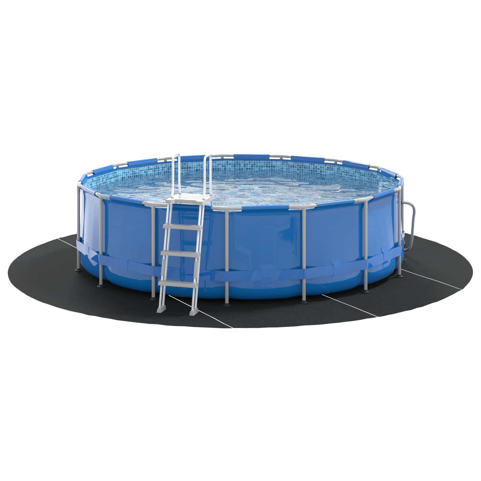 Telo per Fondo Piscina Ø 500 cm (2 mm) Rotondo Nero