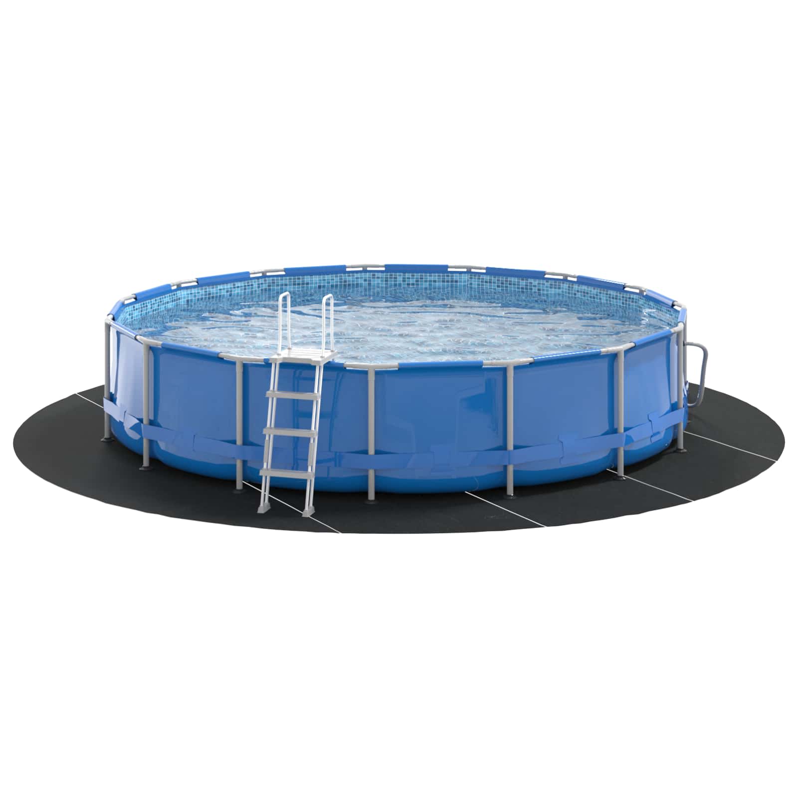 Telo per Fondo Piscina Ø 610 cm (2 mm) Rotondo Nero