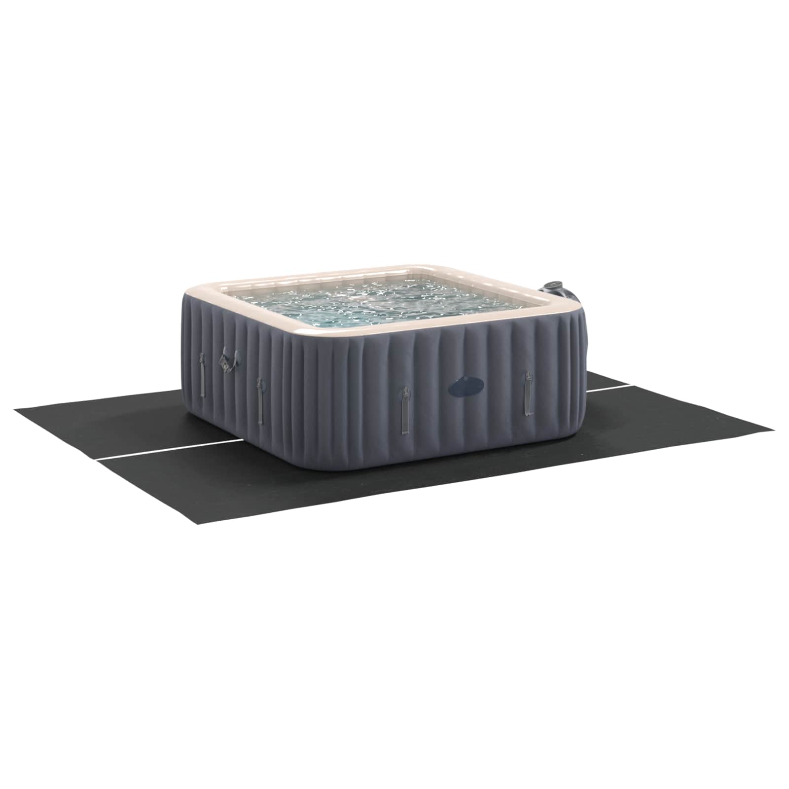 Telo per Fondo Piscina 300 x 220 x 0,1 cm Rettangolare Nero