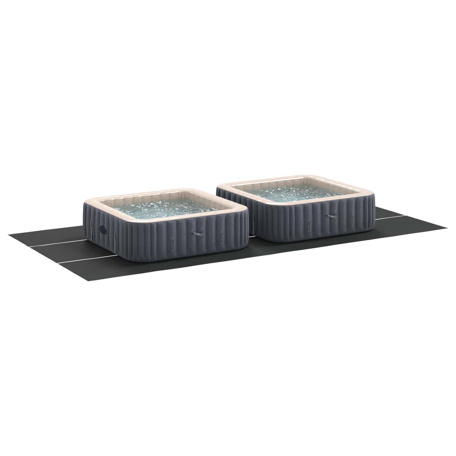 Telo per Fondo Piscina 750 x 372 x 0,1 cm Rettangolare Nero