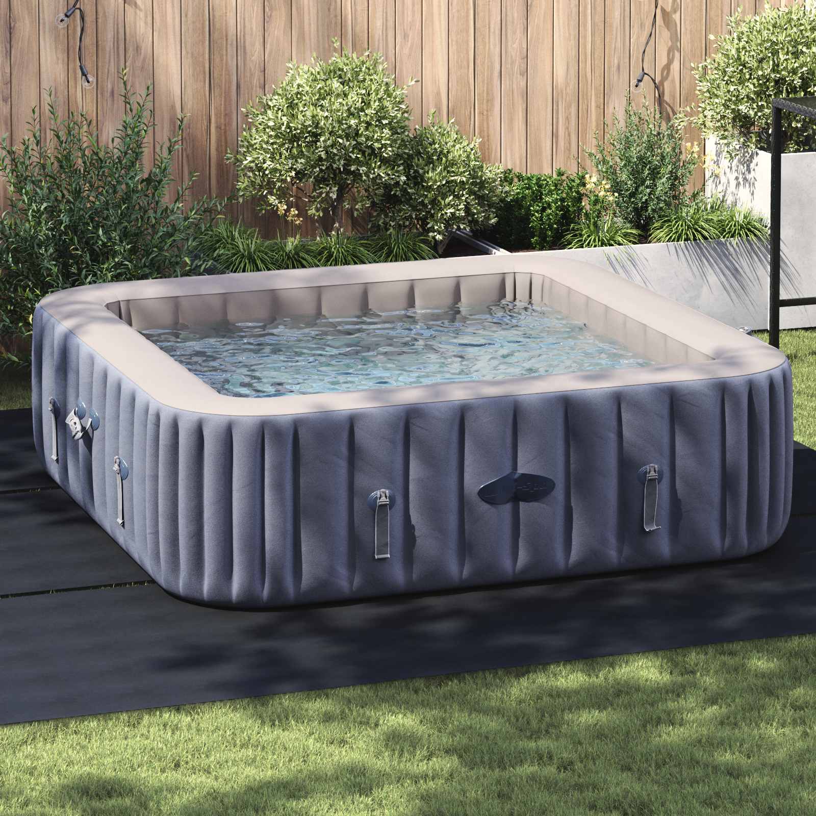 Telo per Fondo Piscina 396 x 396 x 0,1 cm Quadrato Nero