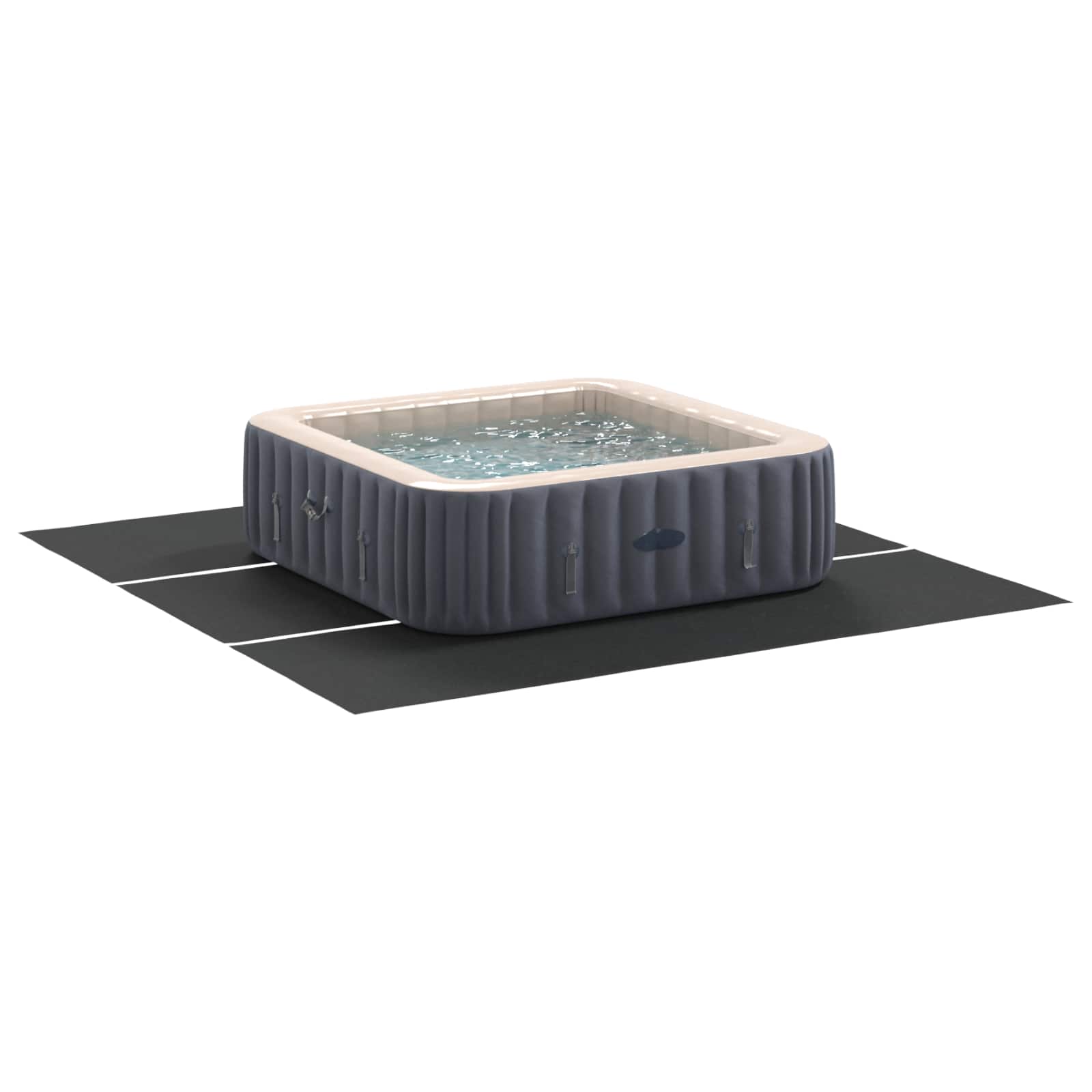 Telo per Fondo Piscina 396 x 396 x 0,1 cm Quadrato Nero