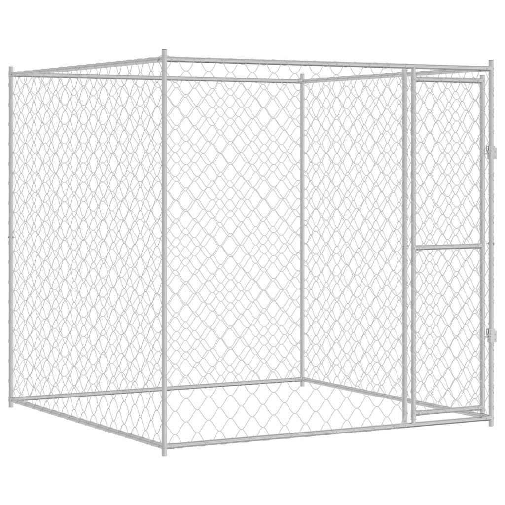 Gabbia per cani Argento 200 x 200 x 200 cm Acciaio zincato