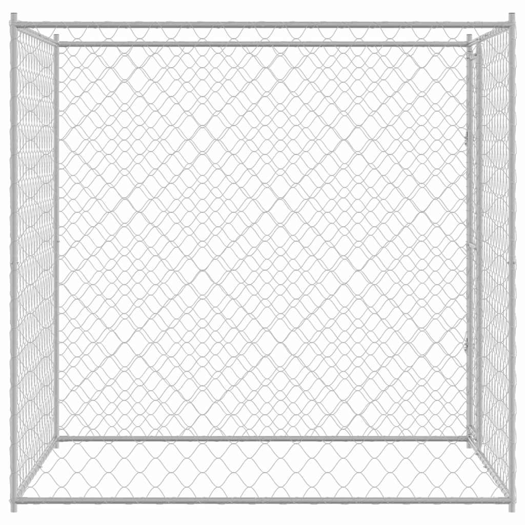 Gabbia per cani Argento 200 x 200 x 200 cm Acciaio zincato