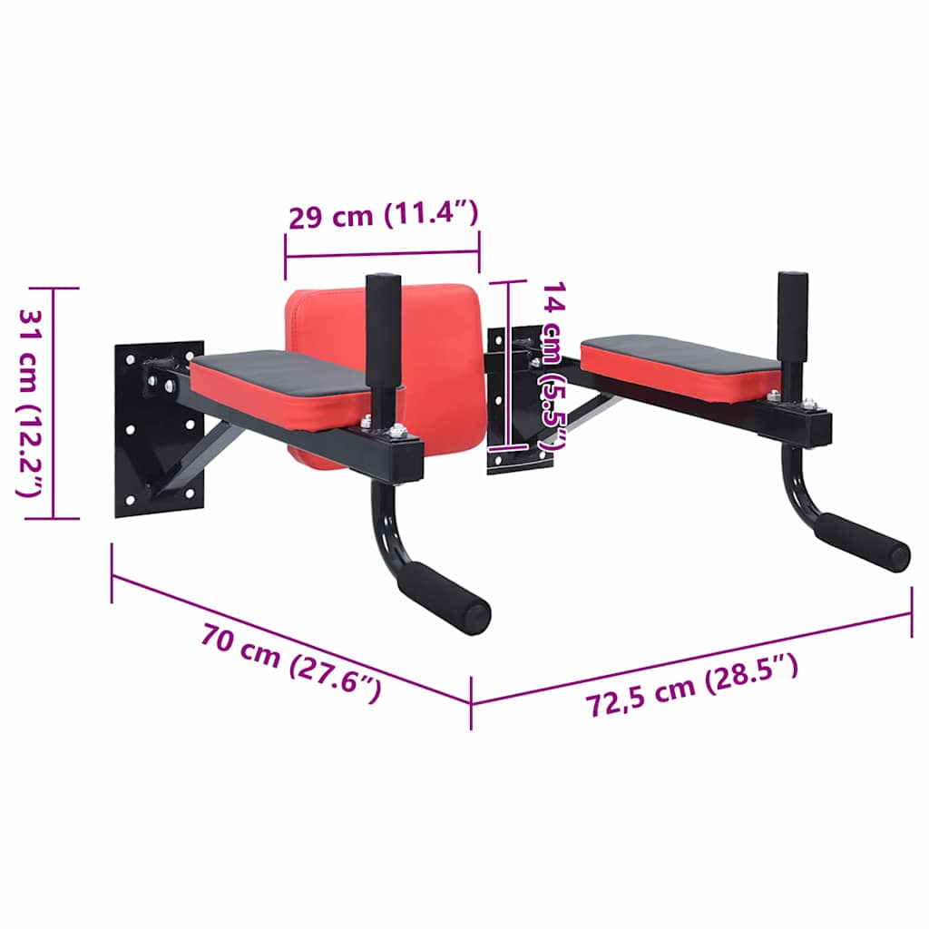 Stazione per dips Nero e Rosso 72,5 x 70 x 31 cm