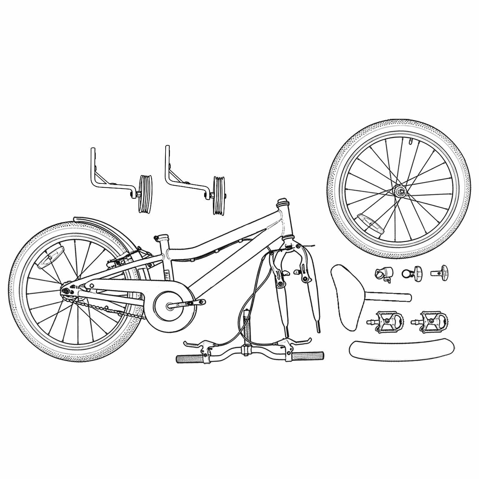Bicicletta per Bambini 12 Pollici per bambini di 2-4 anni