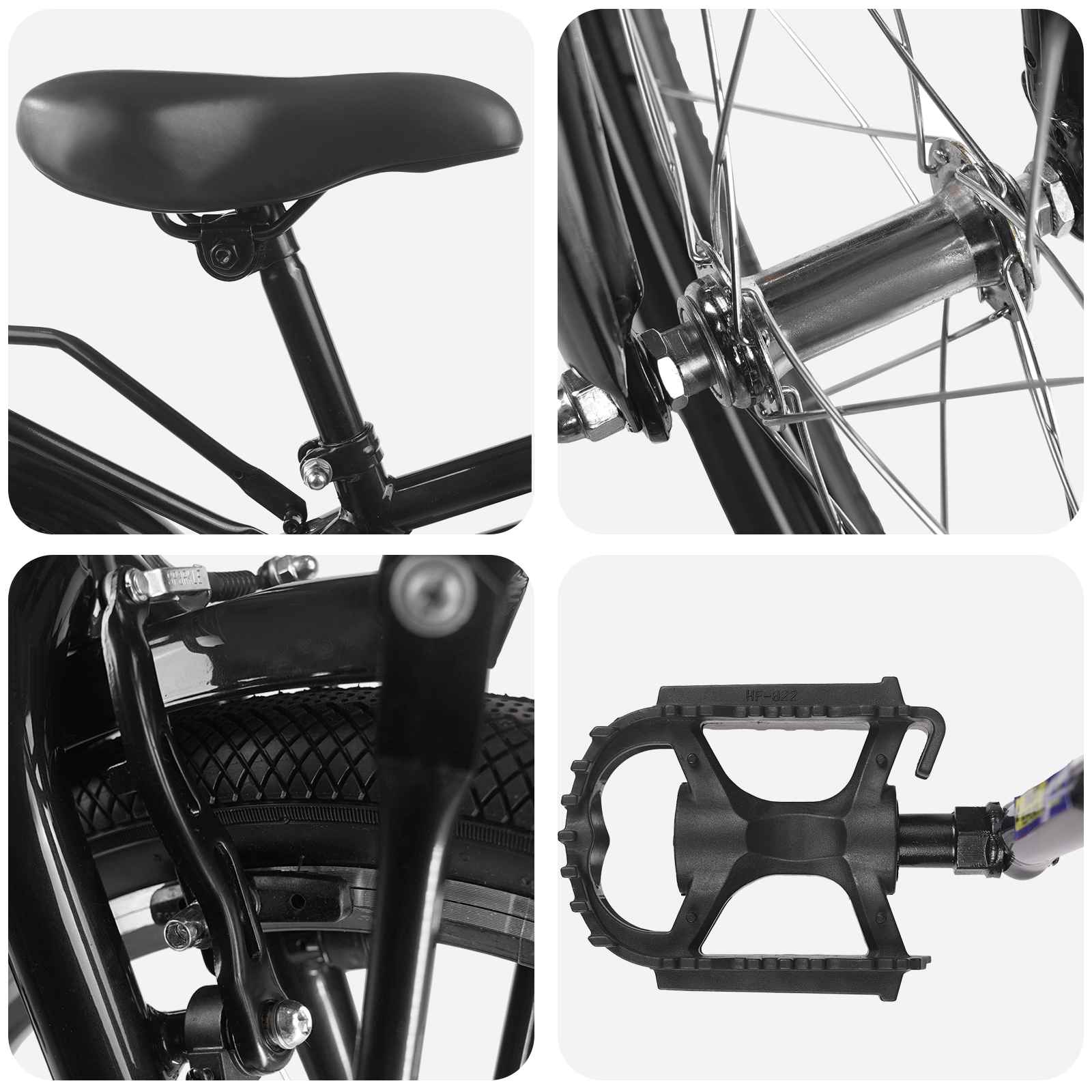 Bicicletta per Bambini 12 Pollici per bambini di 2-4 anni Nero