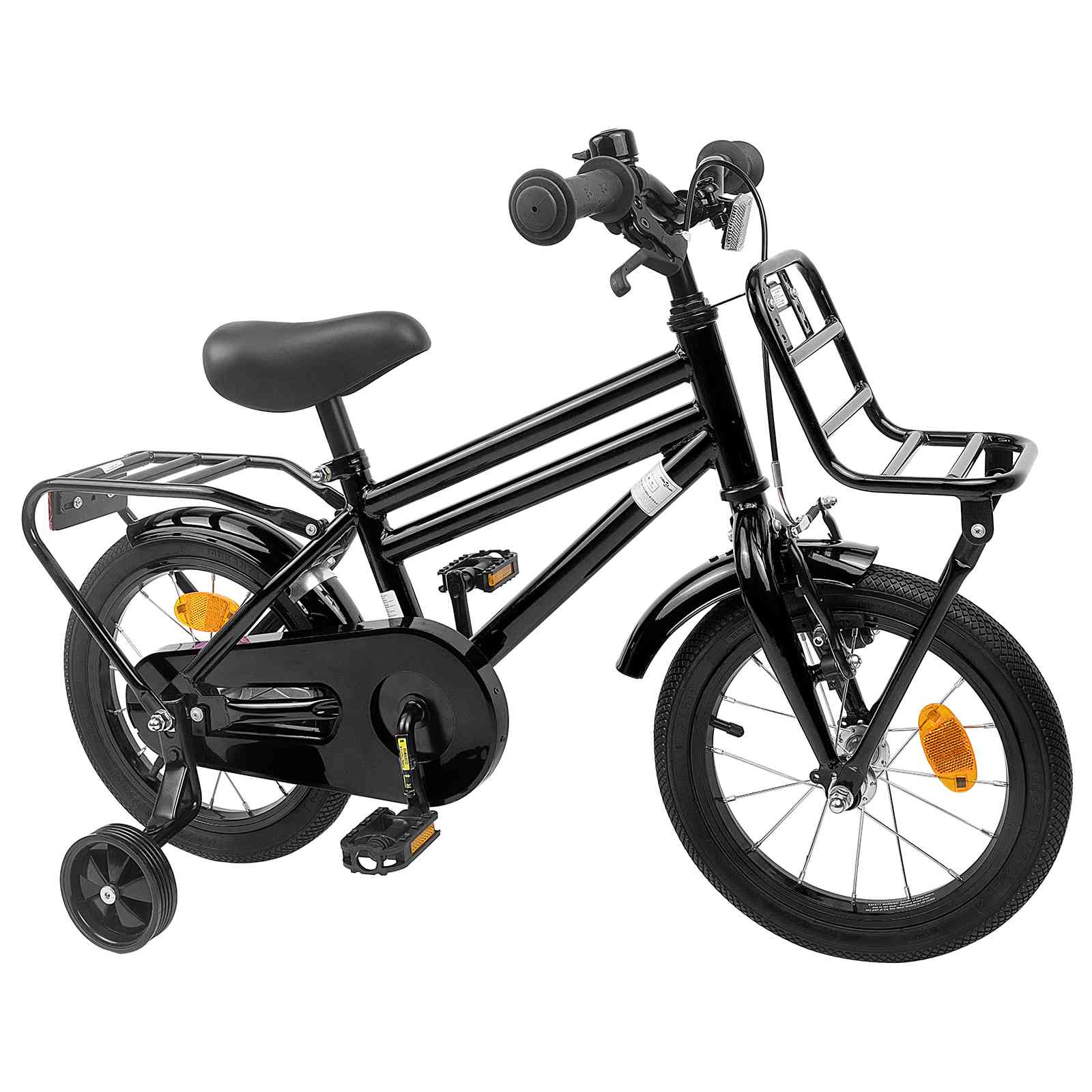 Bicicletta per Bambini 12 Pollici per bambini di 2-4 anni Nero