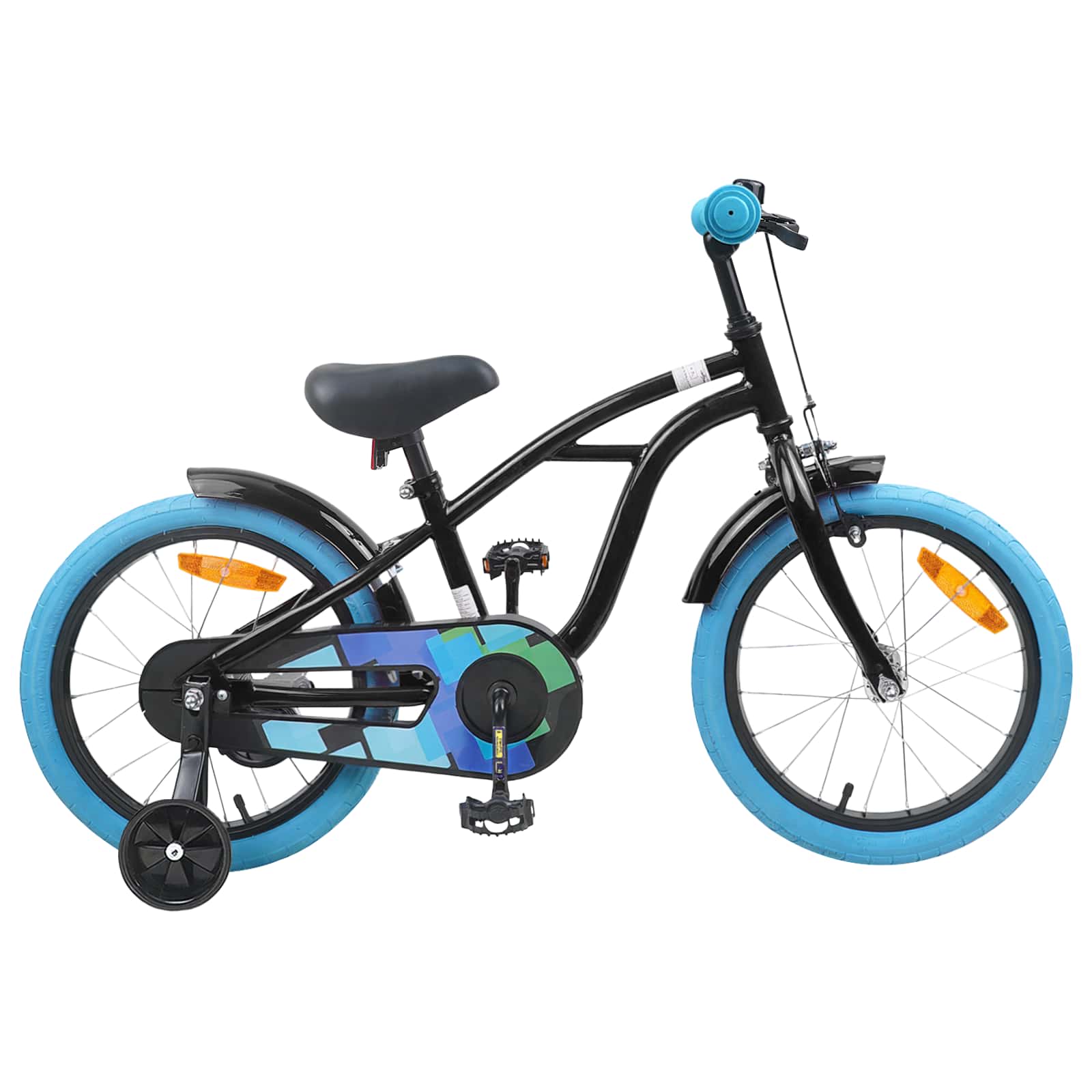 Bicicletta per Bambini 16 Pollici per bambini di 4-6 anni Nero
