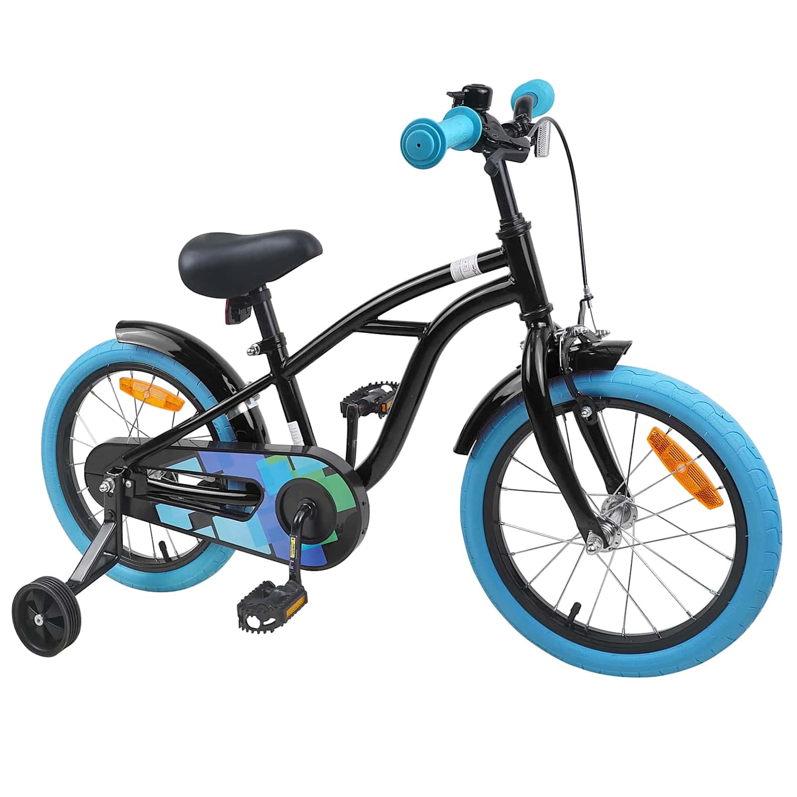 Bicicletta per Bambini 16 Pollici per bambini di 4-6 anni Nero