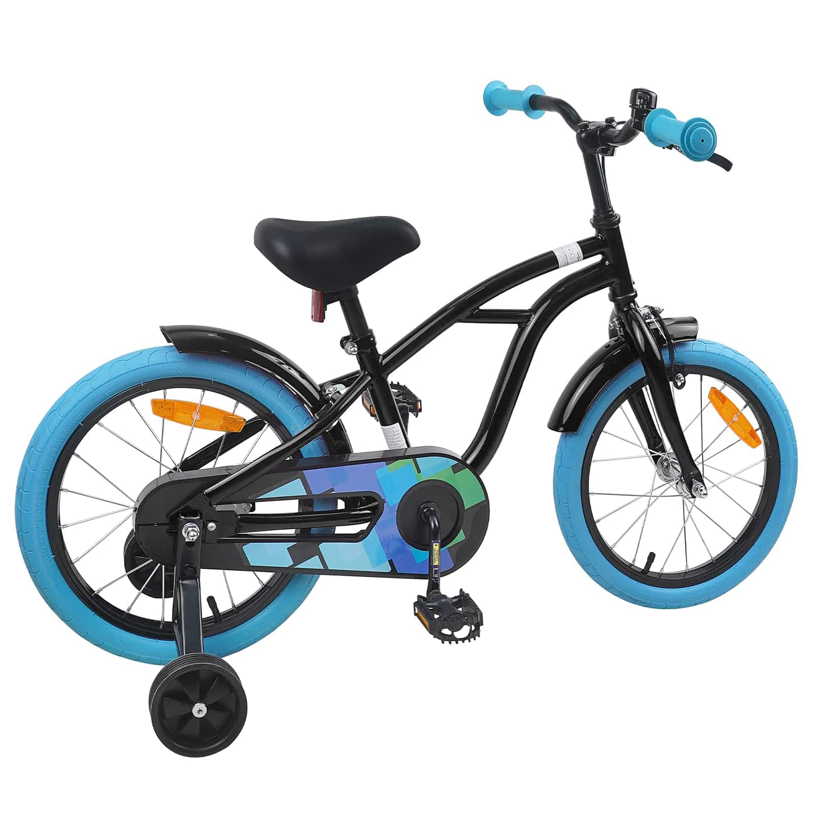 Bicicletta per Bambini 16 Pollici per bambini di 4-6 anni Nero