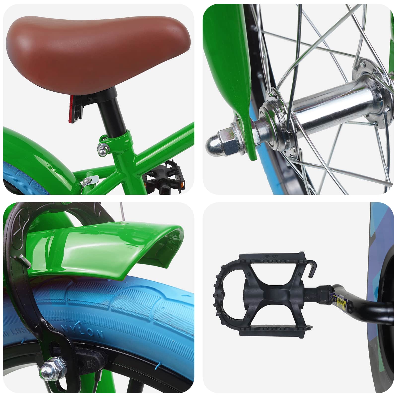 Bicicletta per Bambini 16 Pollici per bambini di 4-6 anni Verde
