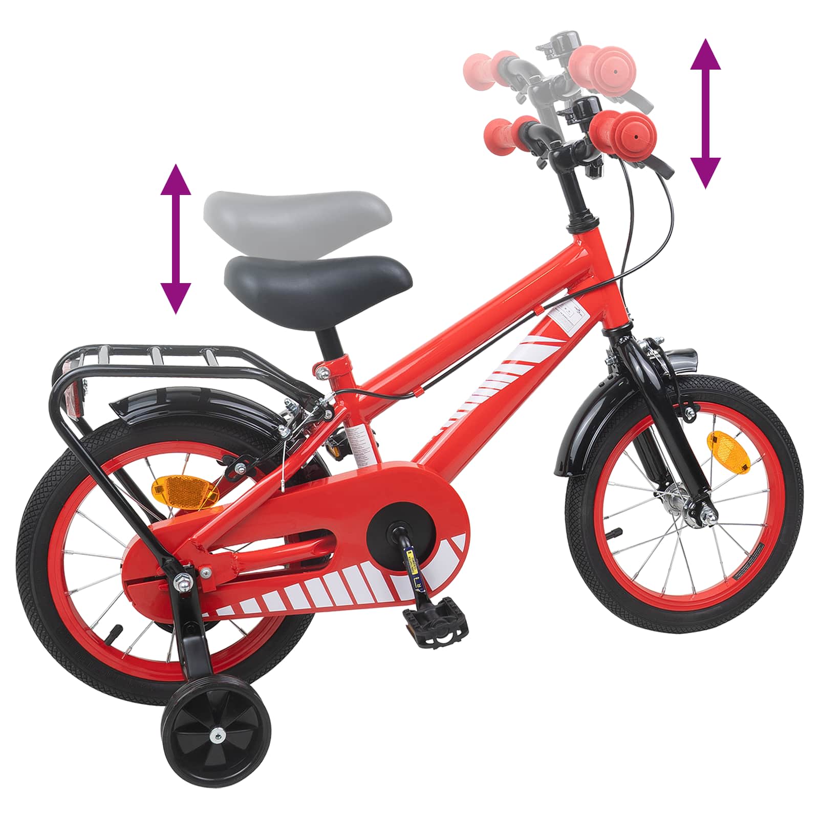 Bicicletta per Bambini 12 Pollici per bambini di 2-4 anni Rosso