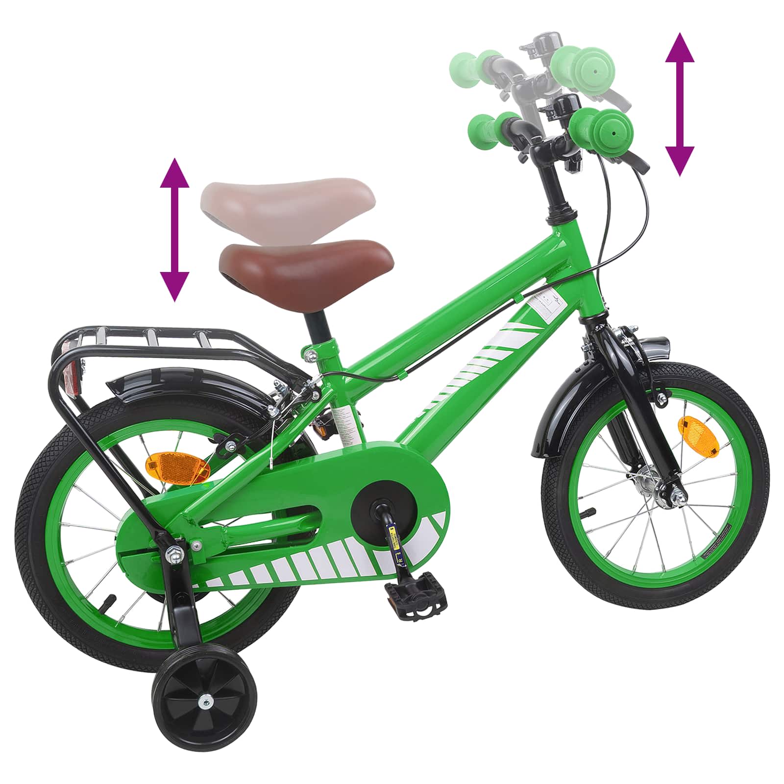 Bicicletta per Bambini 12 Pollici per bambini di 2-4 anni Verde