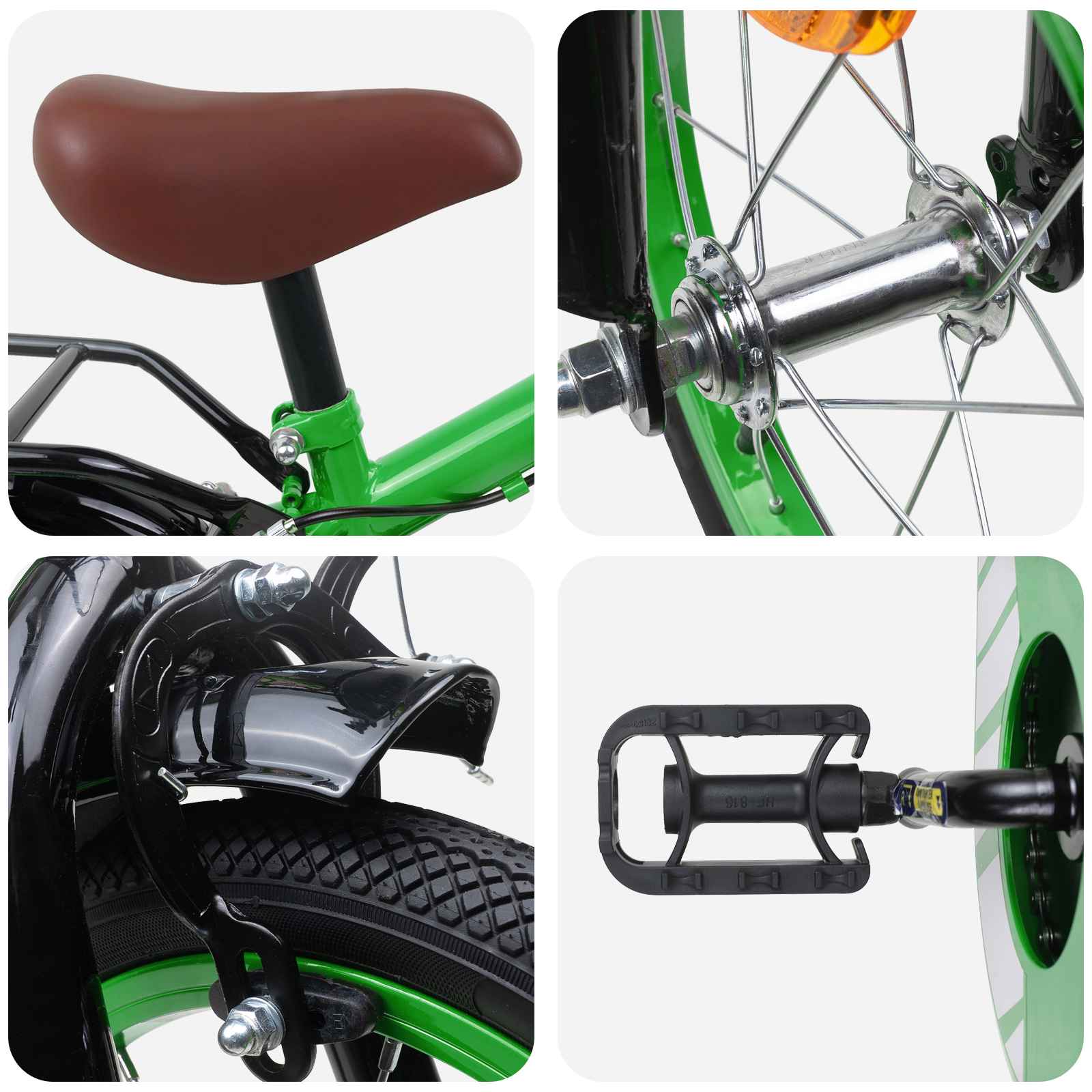 Bicicletta per Bambini 16 Pollici per bambini di 4-6 anni Verde