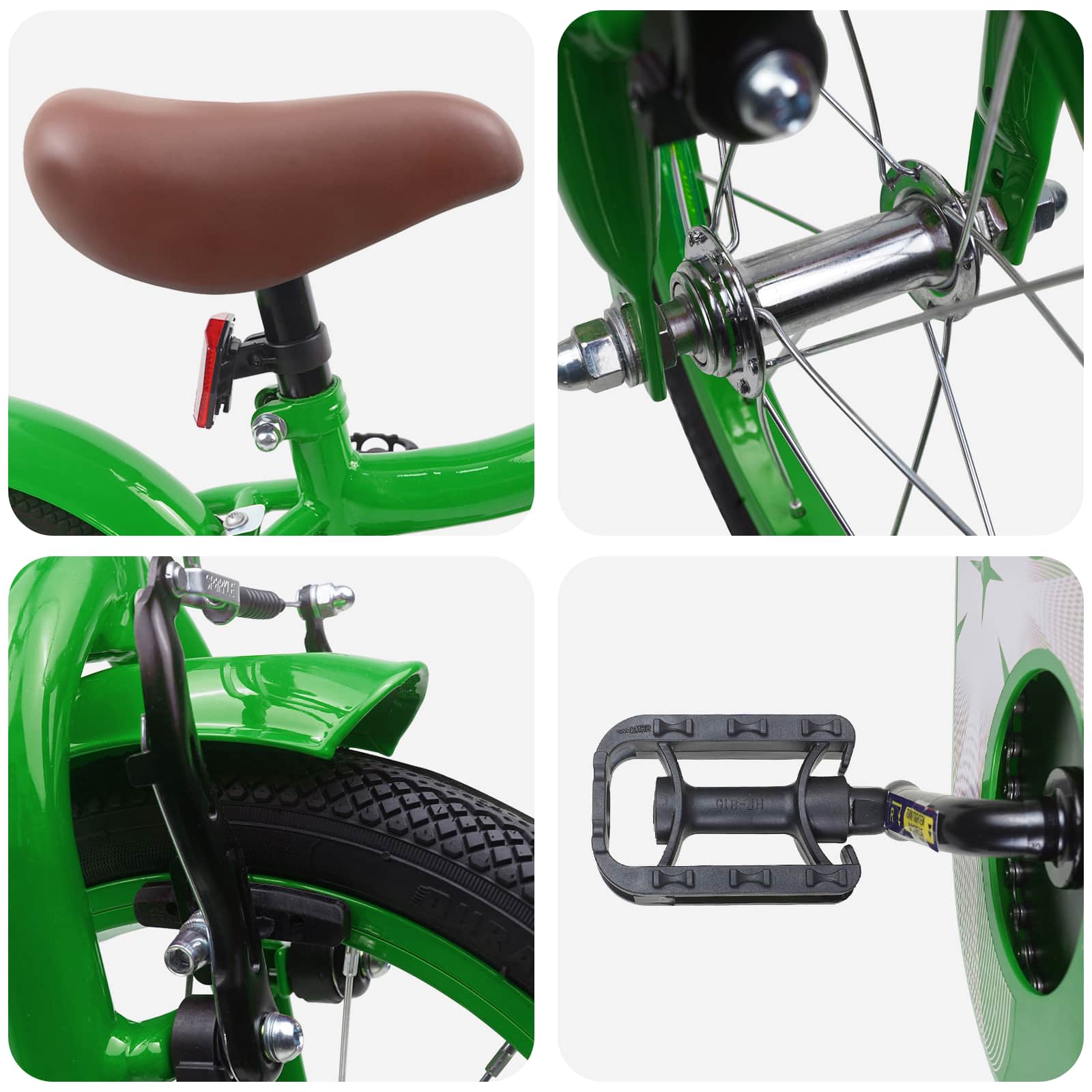 Bicicletta per Bambini 16 Pollici per bambini di 4-6 anni Verde