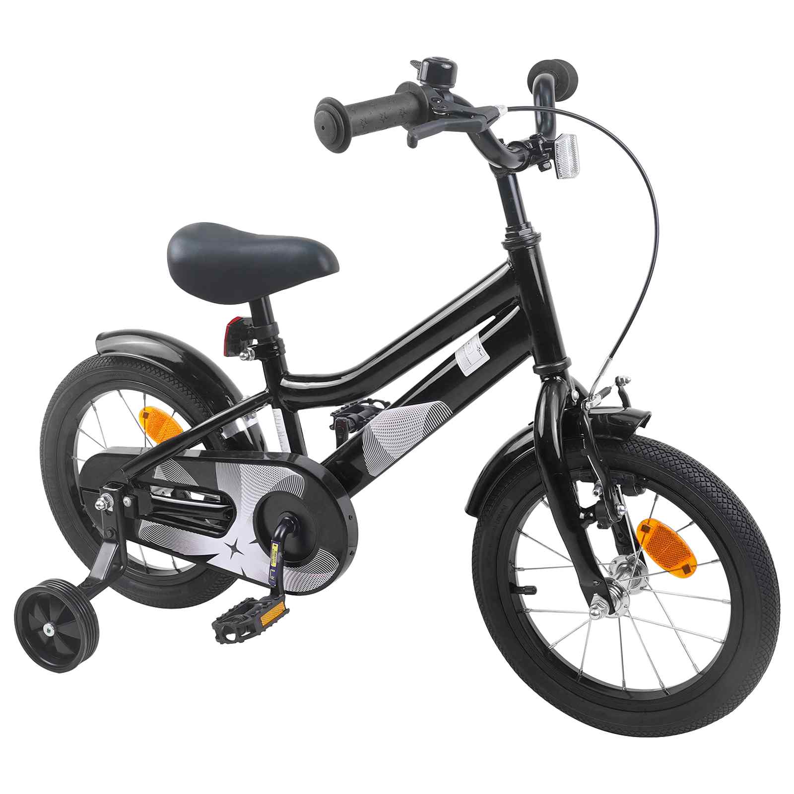 Bicicletta per Bambini 16 Pollici per bambini di 4-6 anni Nero