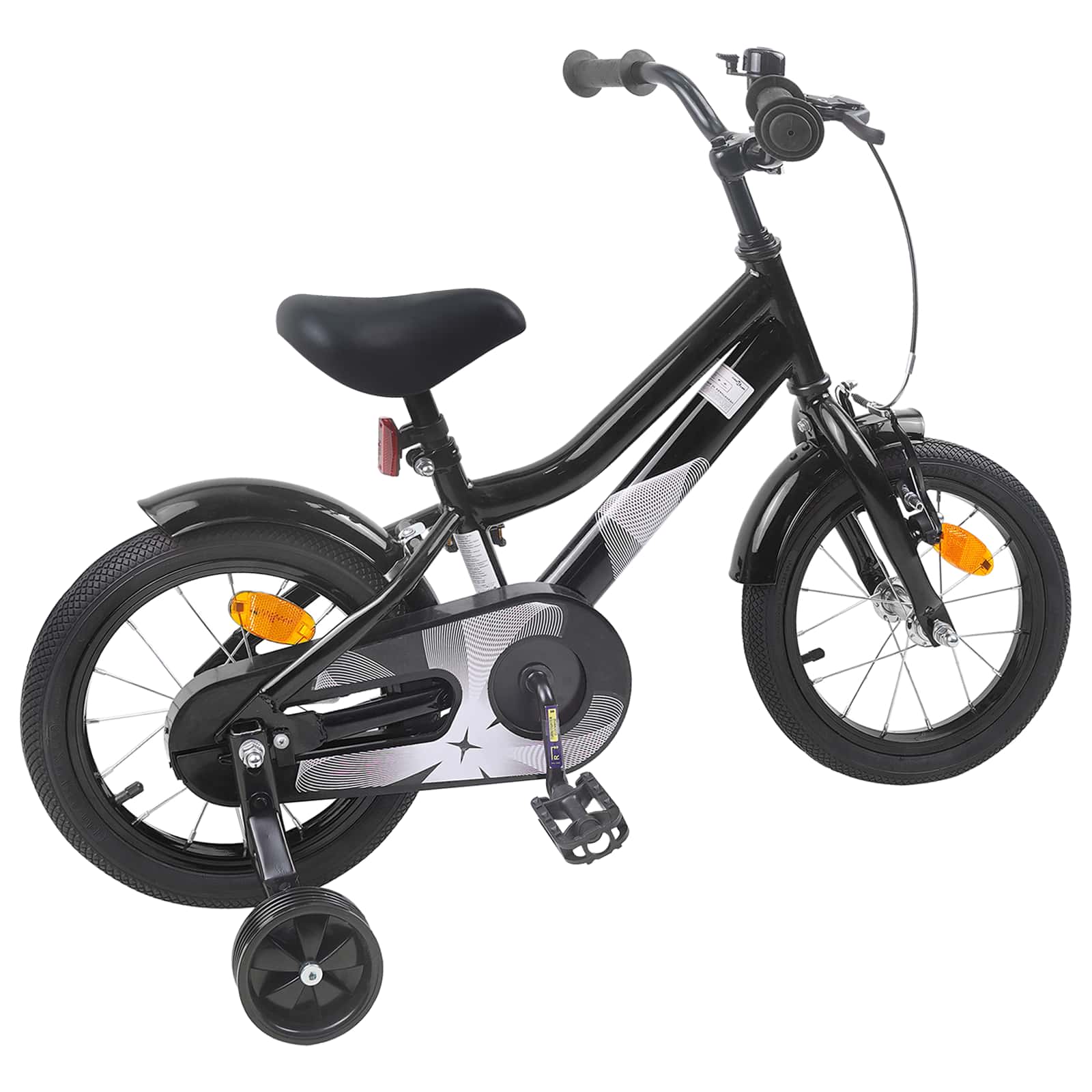 Bicicletta per Bambini 16 Pollici per bambini di 4-6 anni Nero