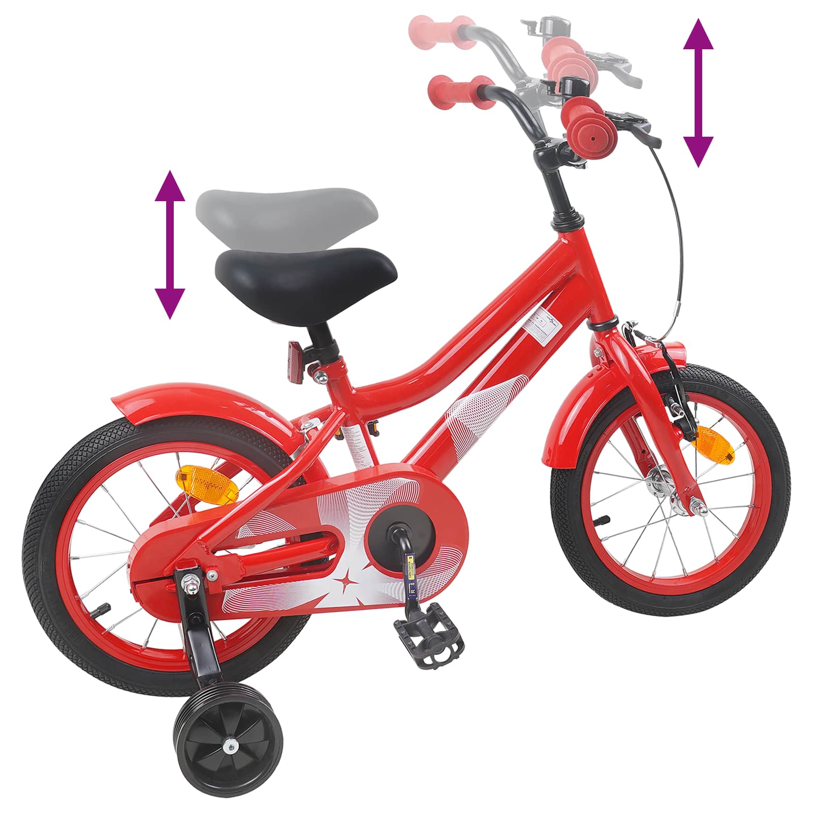 Bicicletta per Bambini 12 Pollici per bambini di 2-4 anni Rosso