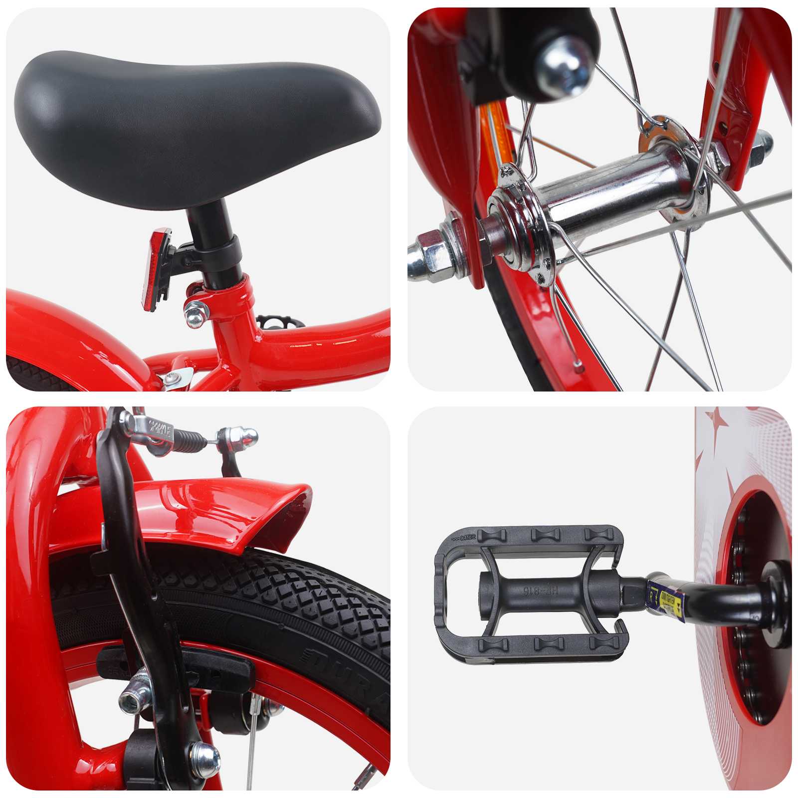 Bicicletta per Bambini 16 Pollici per bambini di 4-6 anni Rosso