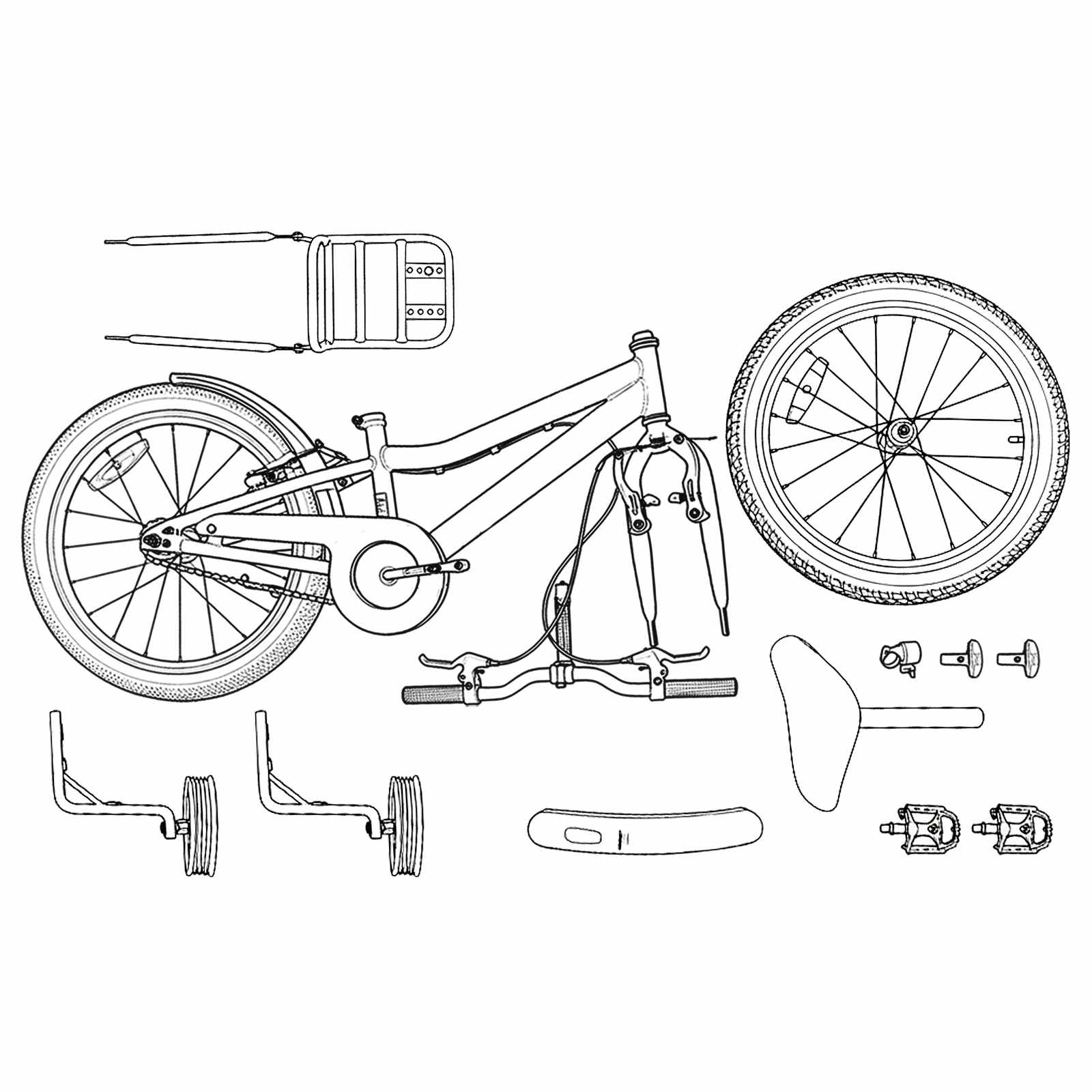 Bicicletta per Bambini 12 Pollici per bambini di 2-4 anni