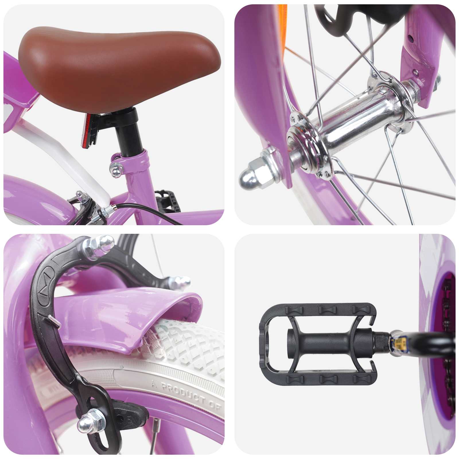 Bicicletta per Bambini 12 Pollici per bambini di 2-4 anni Viola