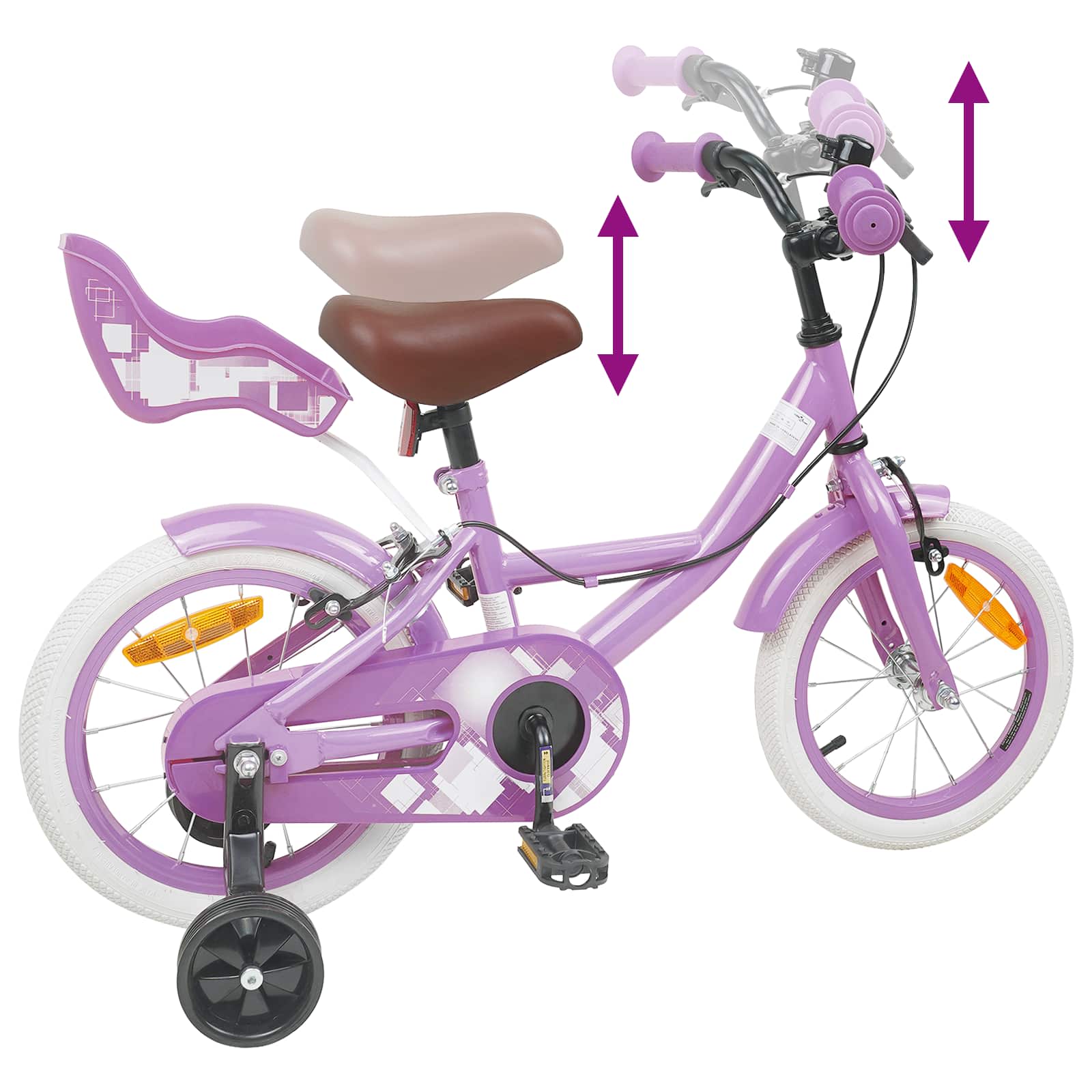 Bicicletta per Bambini 12 Pollici per bambini di 2-4 anni Viola