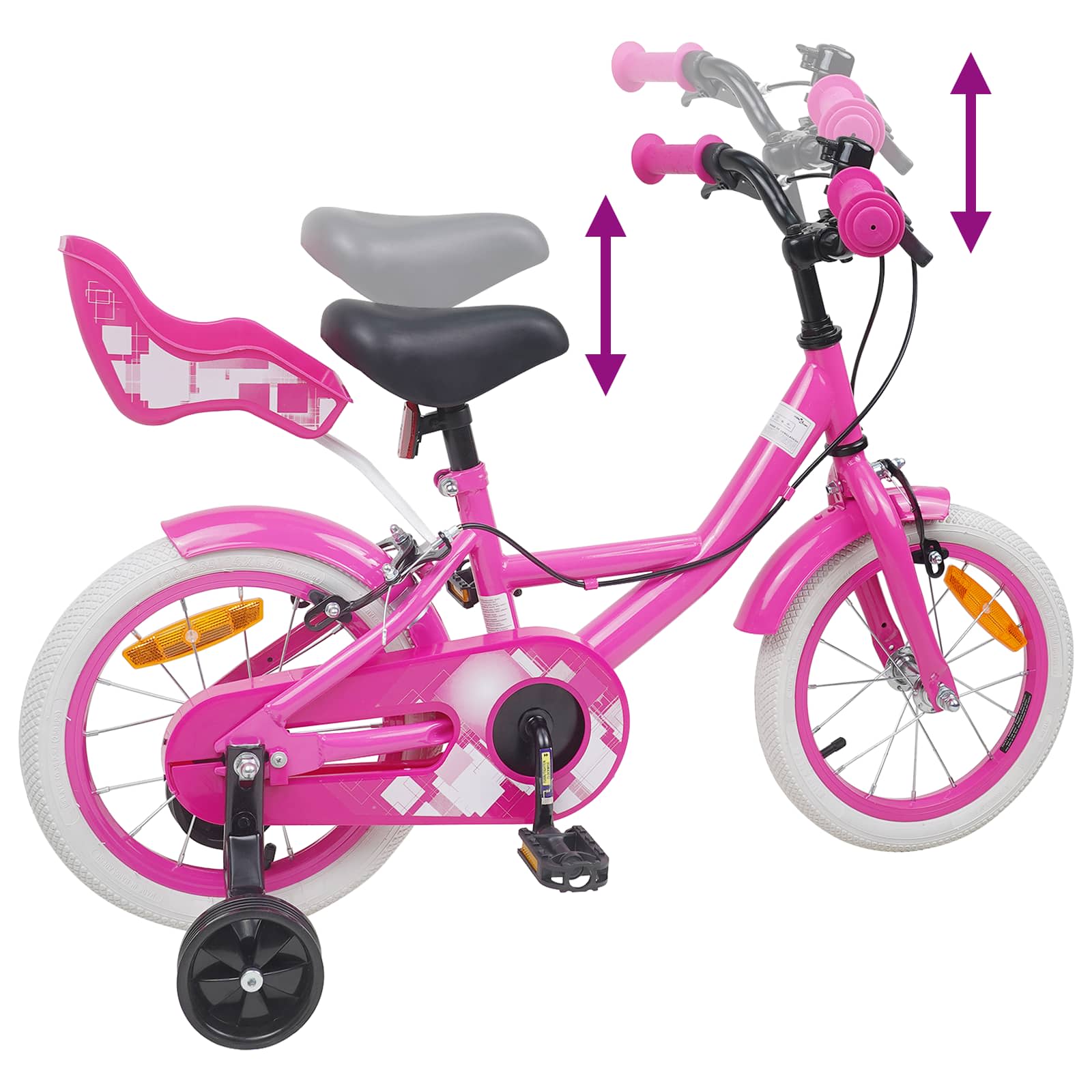Bicicletta per Bambini 12 Pollici per bambini di 2-4 anni Rosa