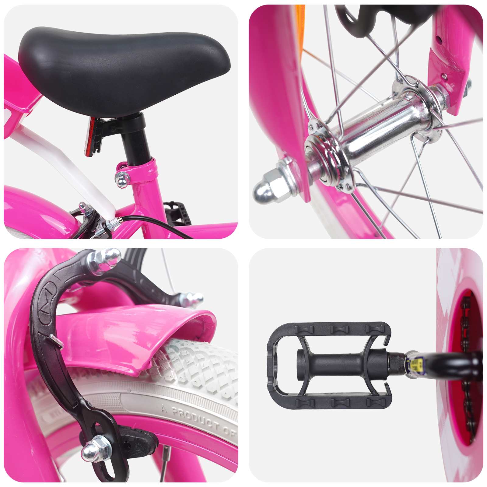Bicicletta per Bambini 16 Pollici per bambini di 4-6 anni Rosa