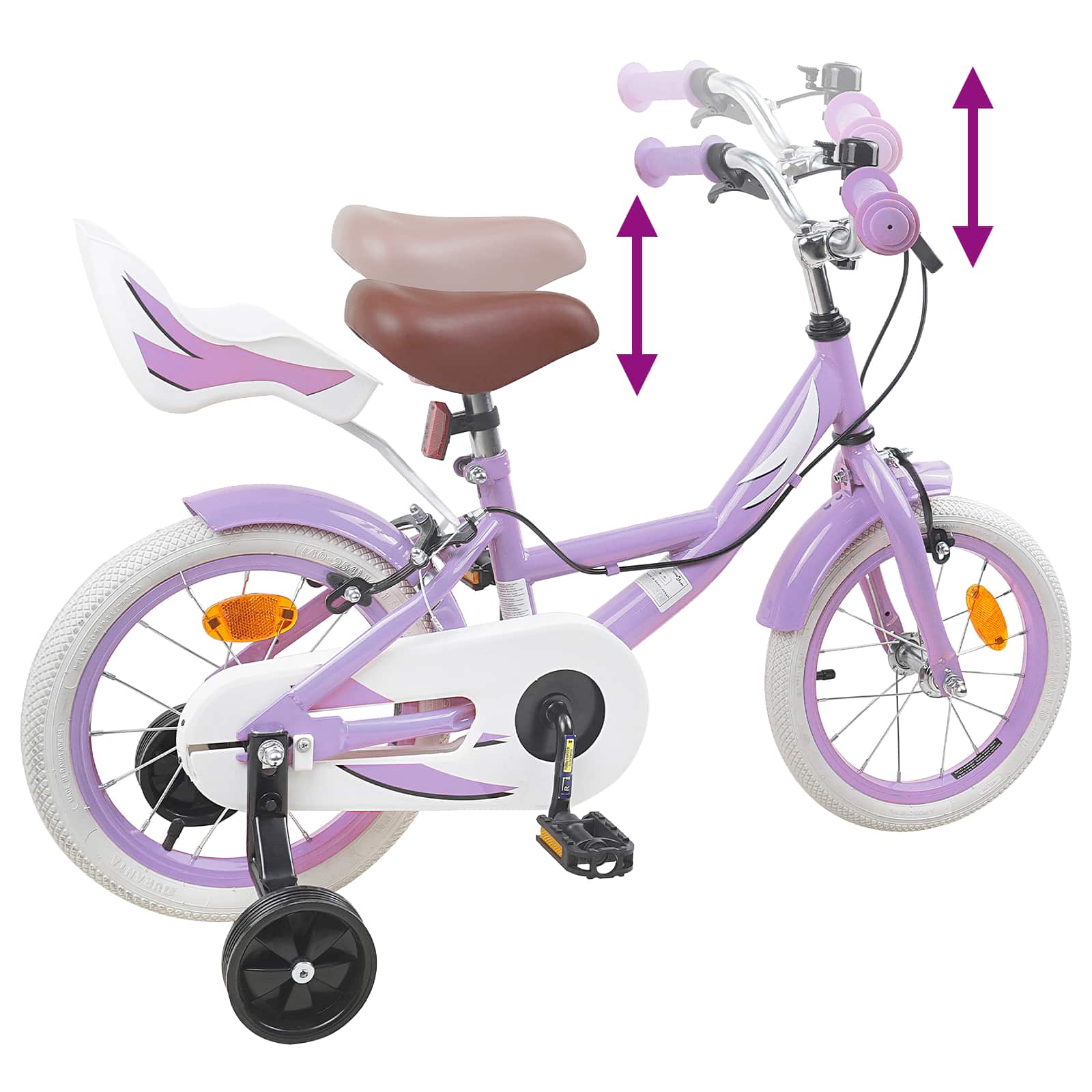 Bicicletta per Bambini 12 Pollici per bambini di 2-4 anni Viola