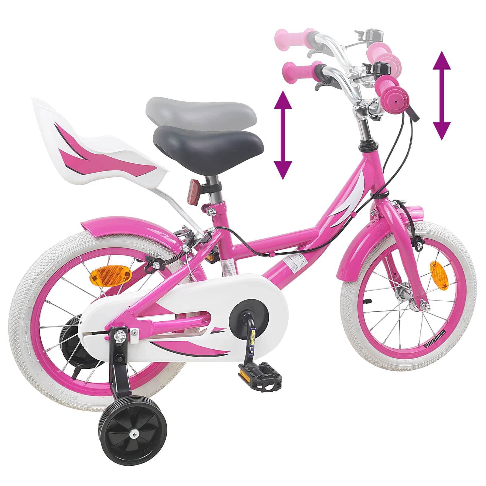 Bicicletta per Bambini 16 Pollici per bambini di 4-6 anni Rosa