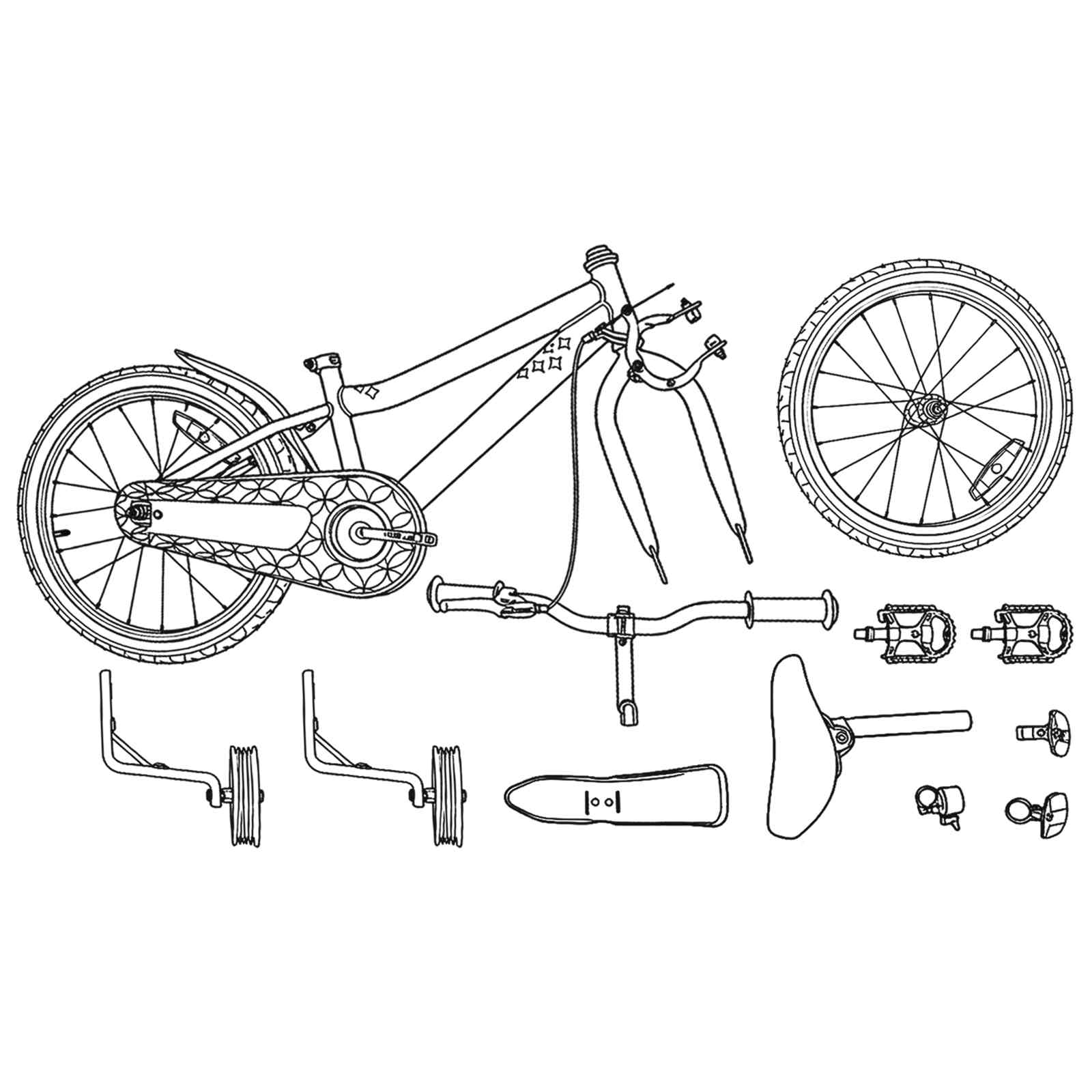 Bicicletta per Bambini 14 Pollici per bambini da 3 a 5 anni