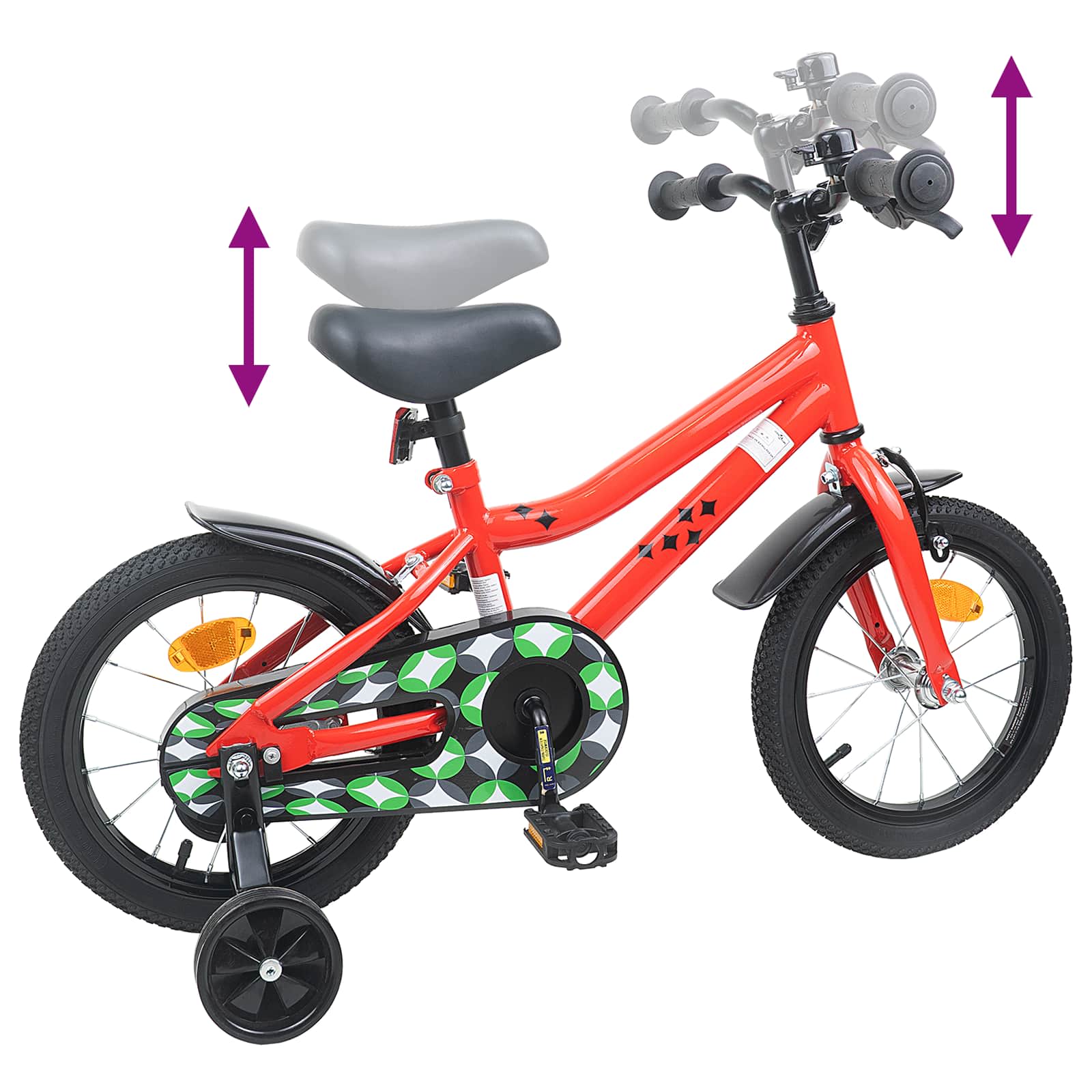 Bicicletta per Bambini 16 Pollici per bambini di 4-6 anni Rosso