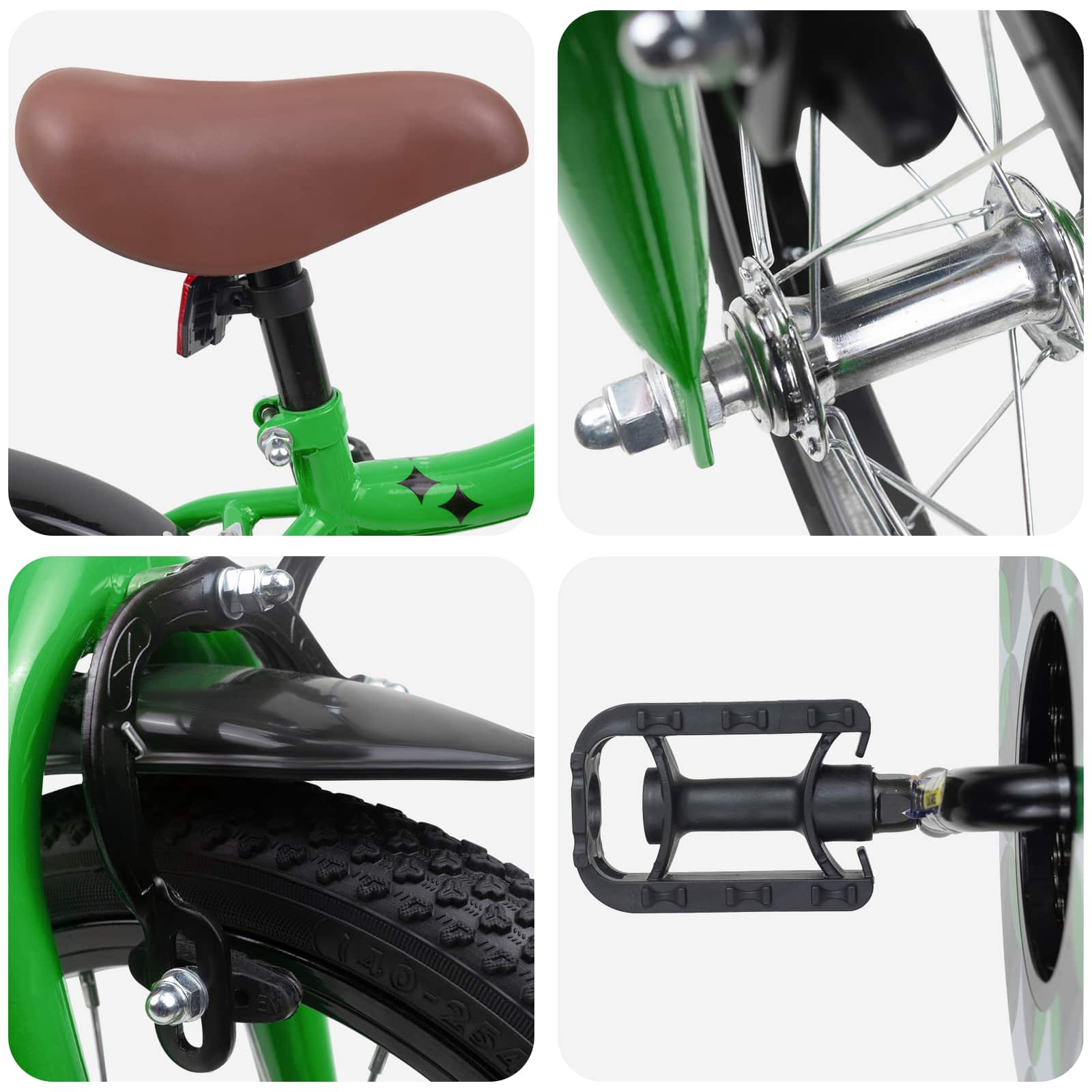 Bicicletta per Bambini 16 Pollici per bambini di 4-6 anni Verde