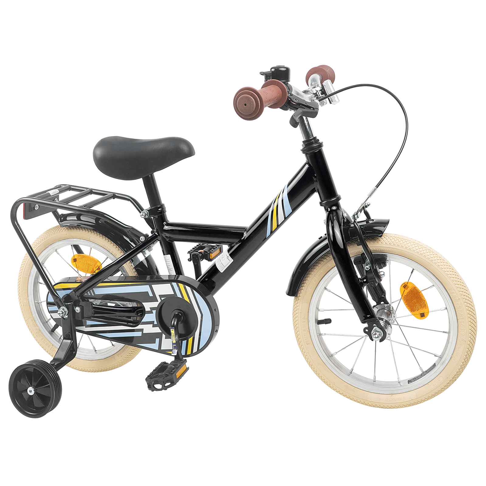 Bicicletta per Bambini 12 Pollici per bambini di 2-4 anni Nero