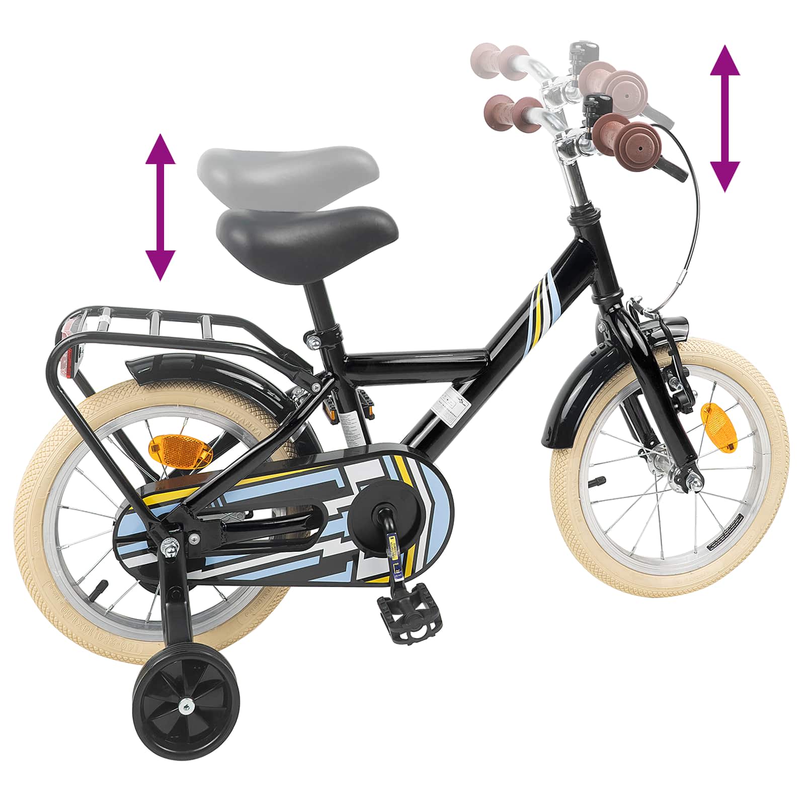 Bicicletta per Bambini 14 Pollici per bambini da 3 a 5 anni