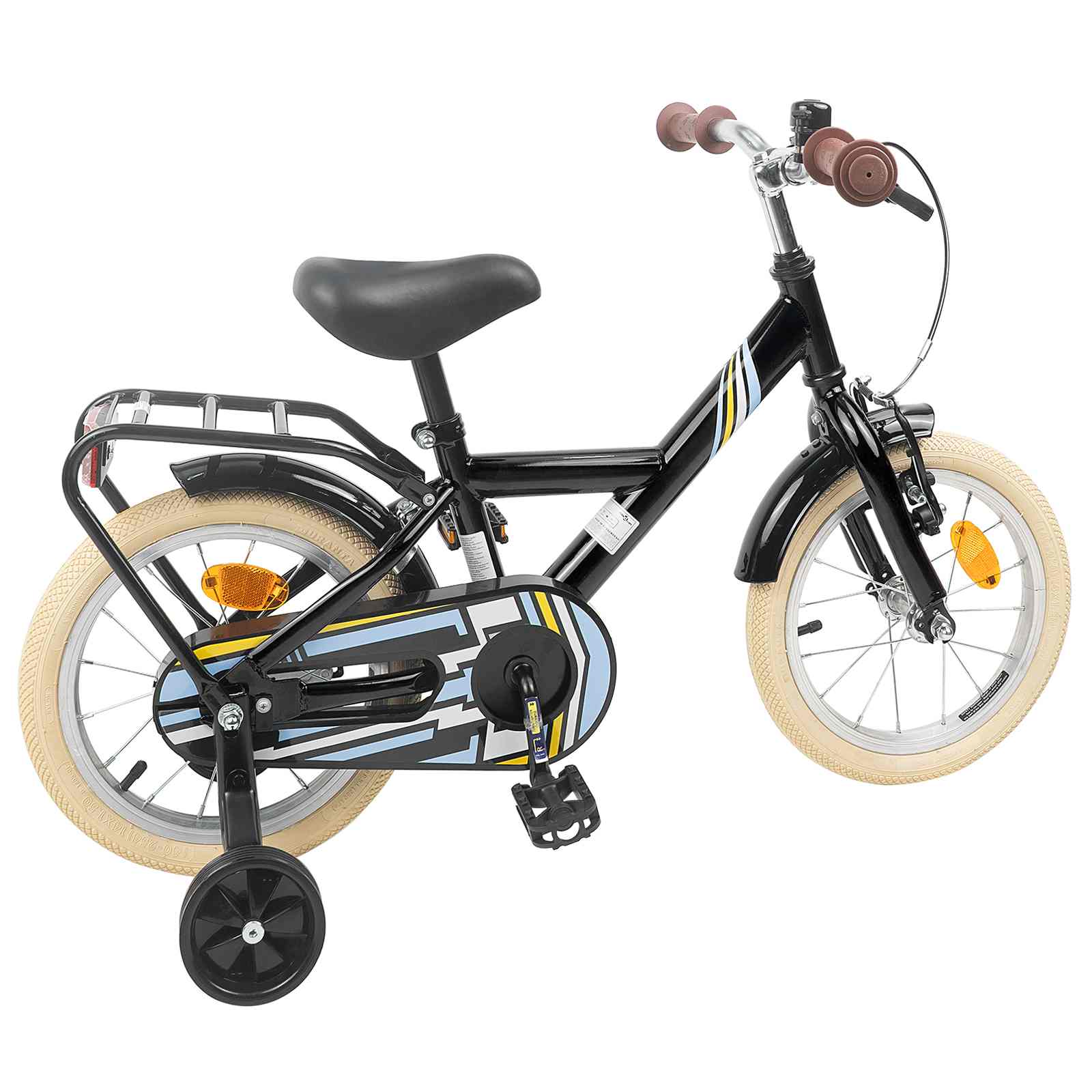 Bicicletta per Bambini 16 Pollici per bambini di 4-6 anni Nero