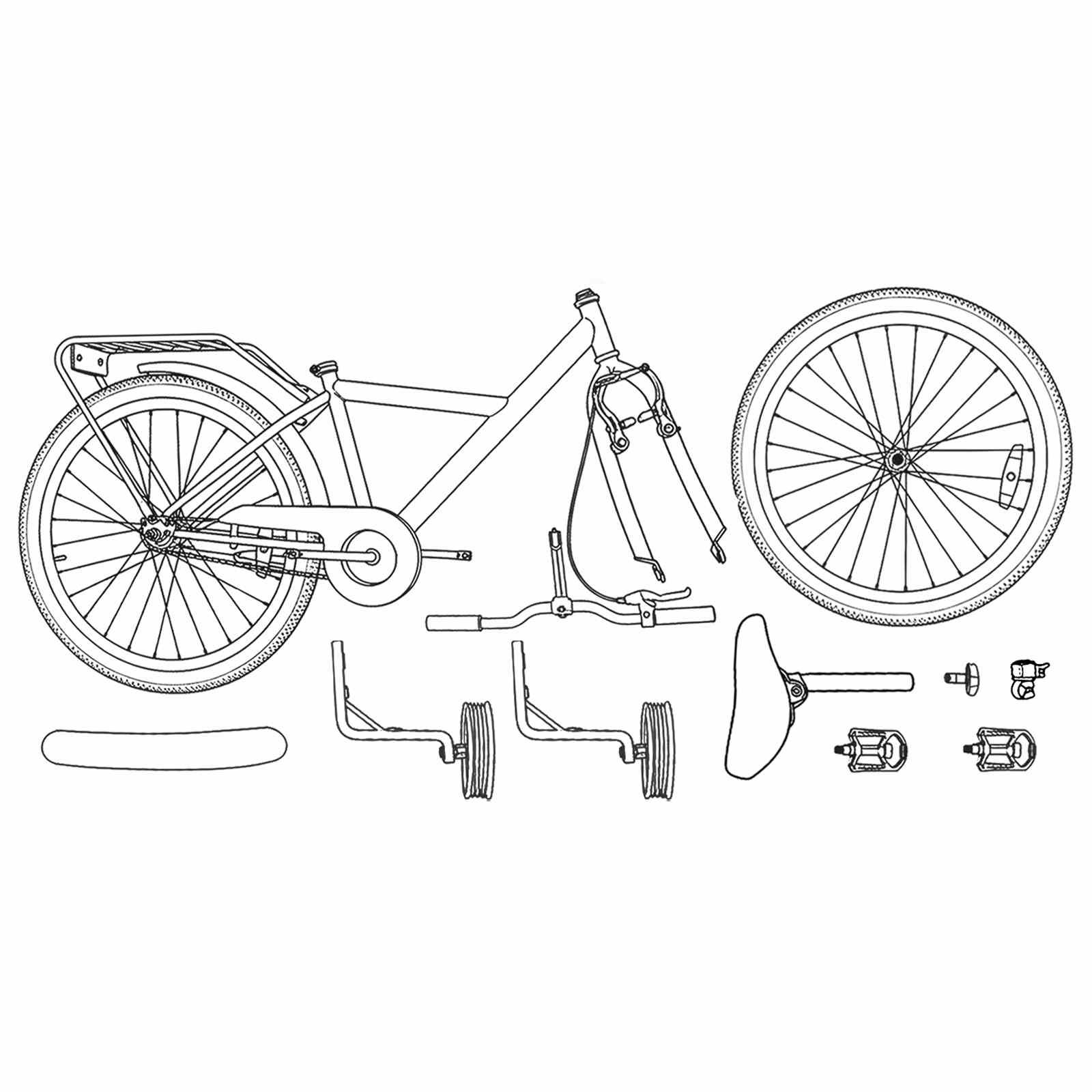 Bicicletta per Bambini 16 Pollici per bambini di 4-6 anni Nero