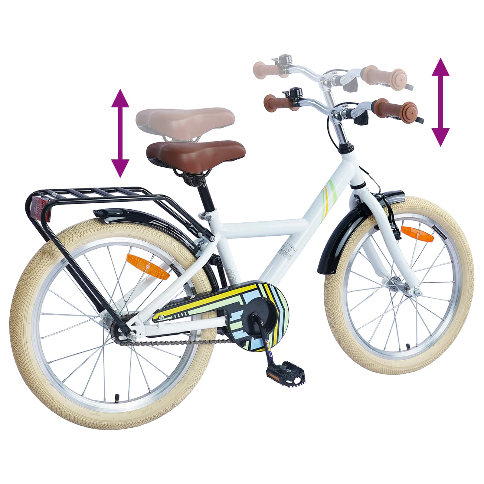 Bicicletta per Bambini 24 Pollici per 8-12 anni Bianco