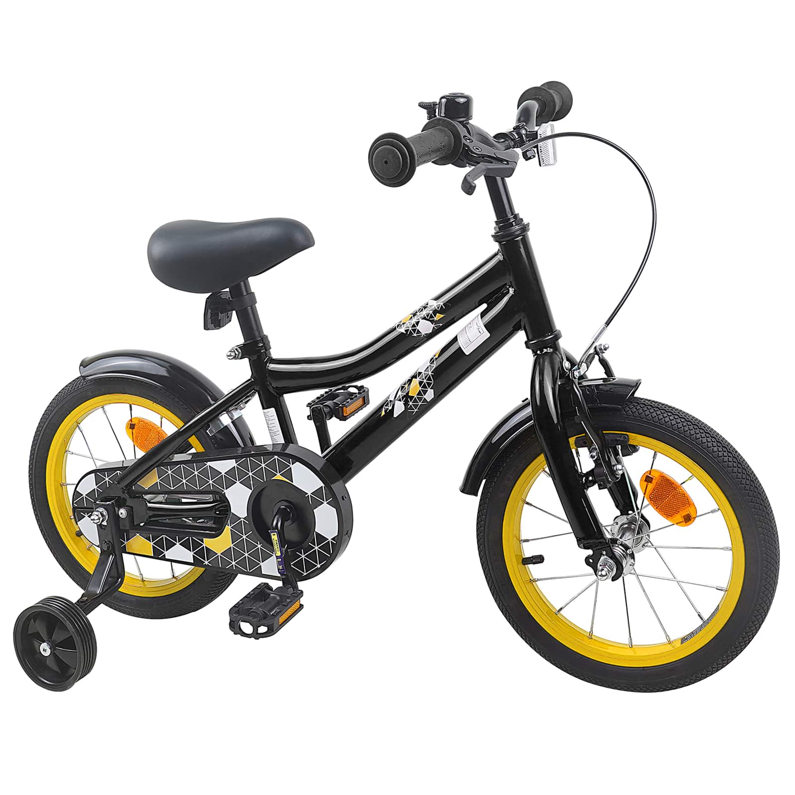 Bicicletta per Bambini 12 Pollici per bambini di 2-4 anni Nero